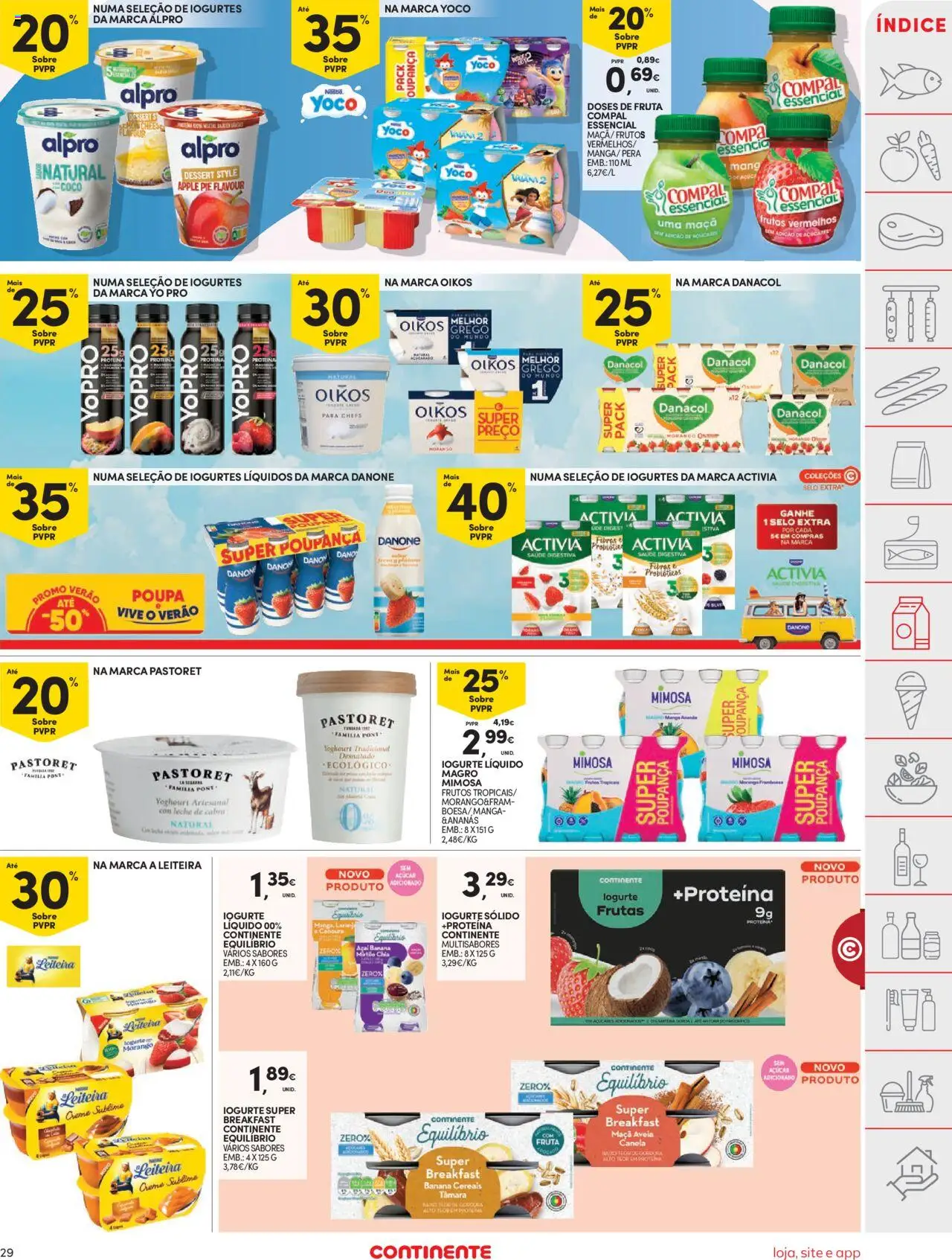 Continente folheto │ válido de 19.08.2025 | Página: 29 | Produtos: Banana, Probióticos, Iogurte, Creme