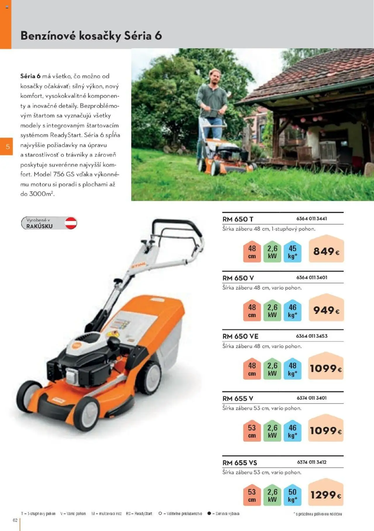 Nové STIHL akcie – leták je platný od 29.09.2025 | Strana: 62 | Produkty: Kosačky