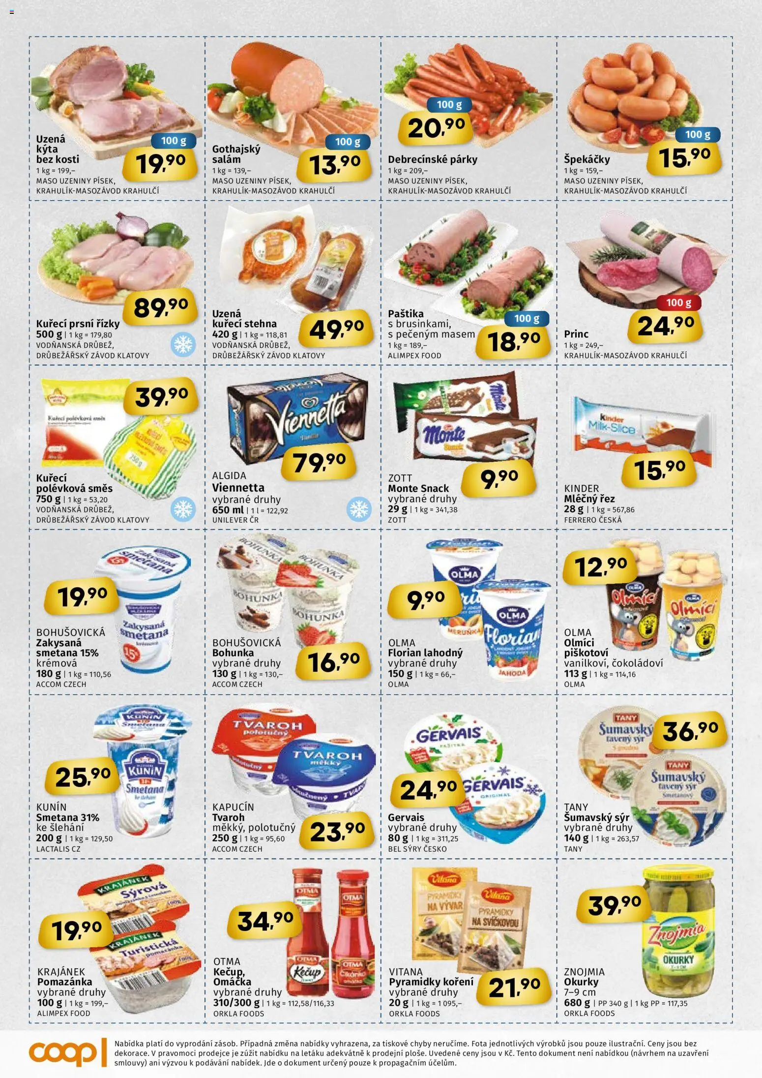 Coop leták - Středočeský region od 17.12.2025 | Strana: 2 | Produkty: Párky, Sýry, Koření, Vývar