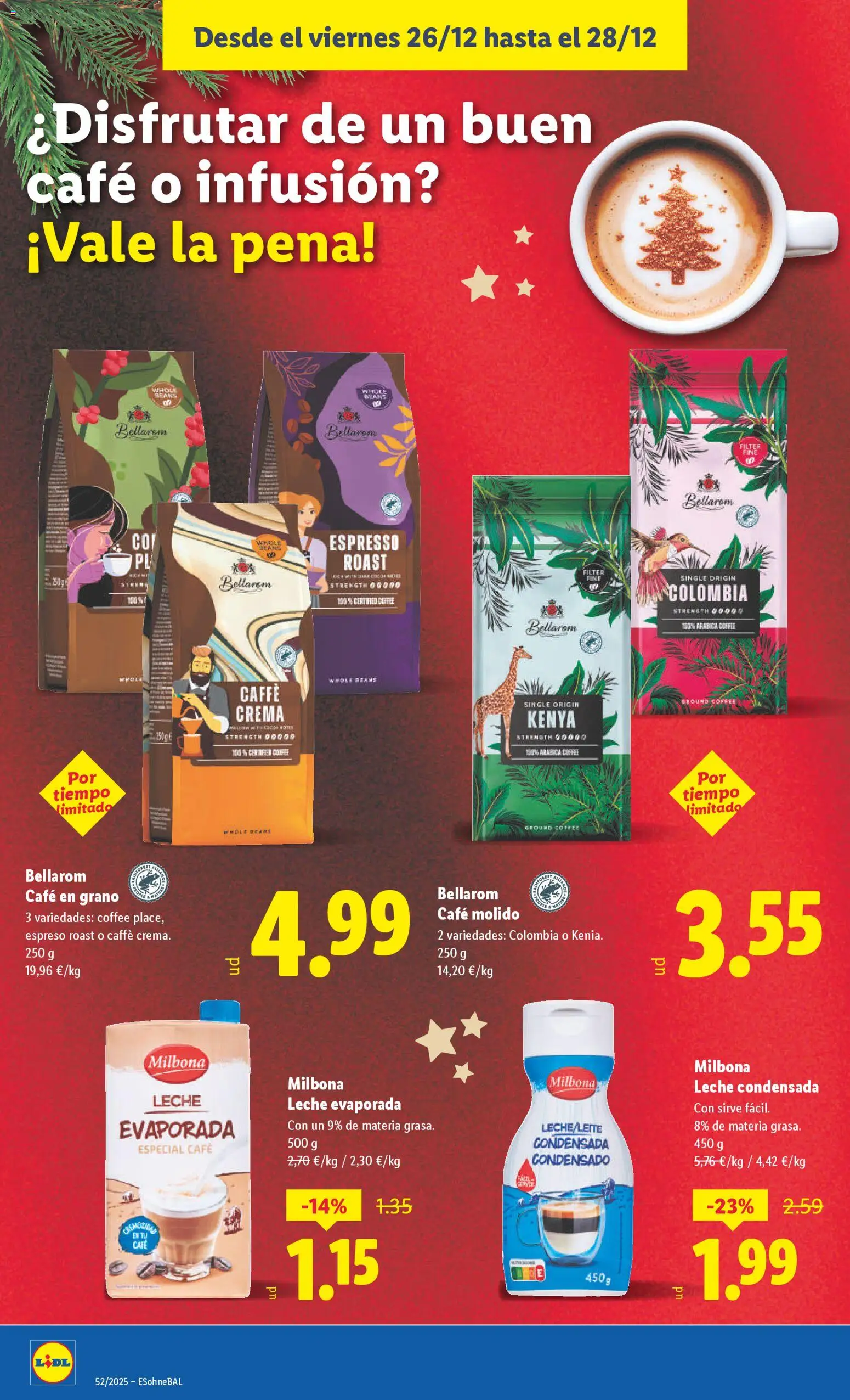 Lidl folleto │ válido desde el 22.12.2025 | Página: 50 | Productos: Leche, Café, Φαρίνα, Crema