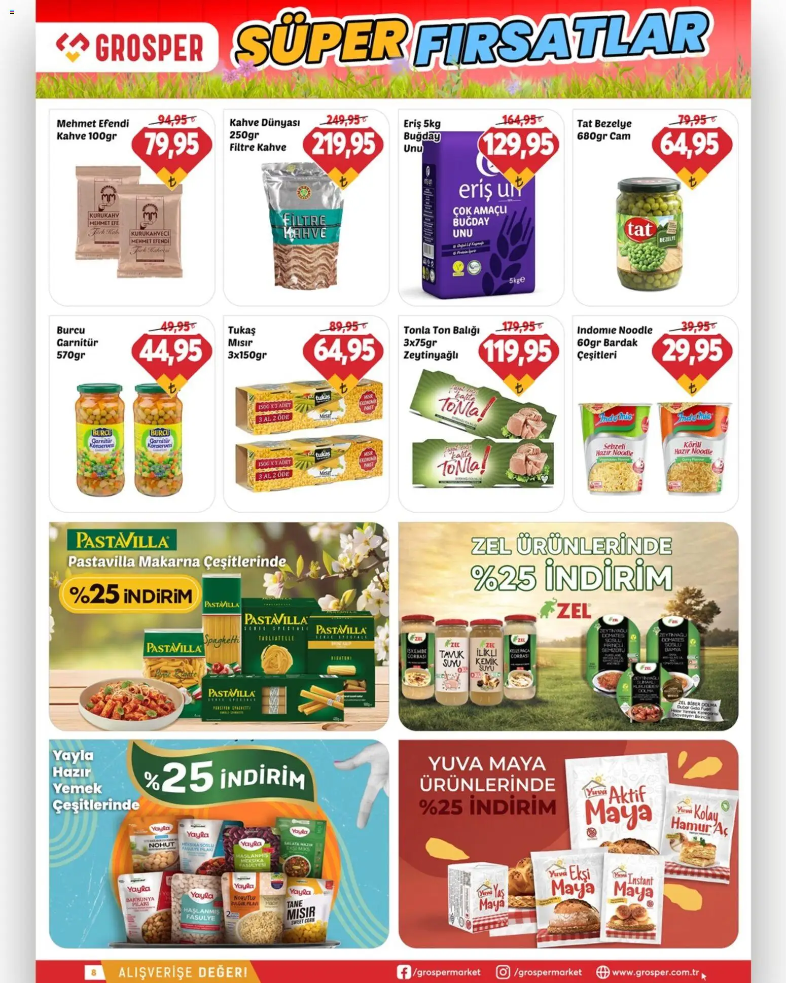 Grosper Katalog - 22.04.2026 tarihinden itibaren geçerlidir | Sayfa: 8 | Ürünler: Domates, Makarna, Barbunya, Biber