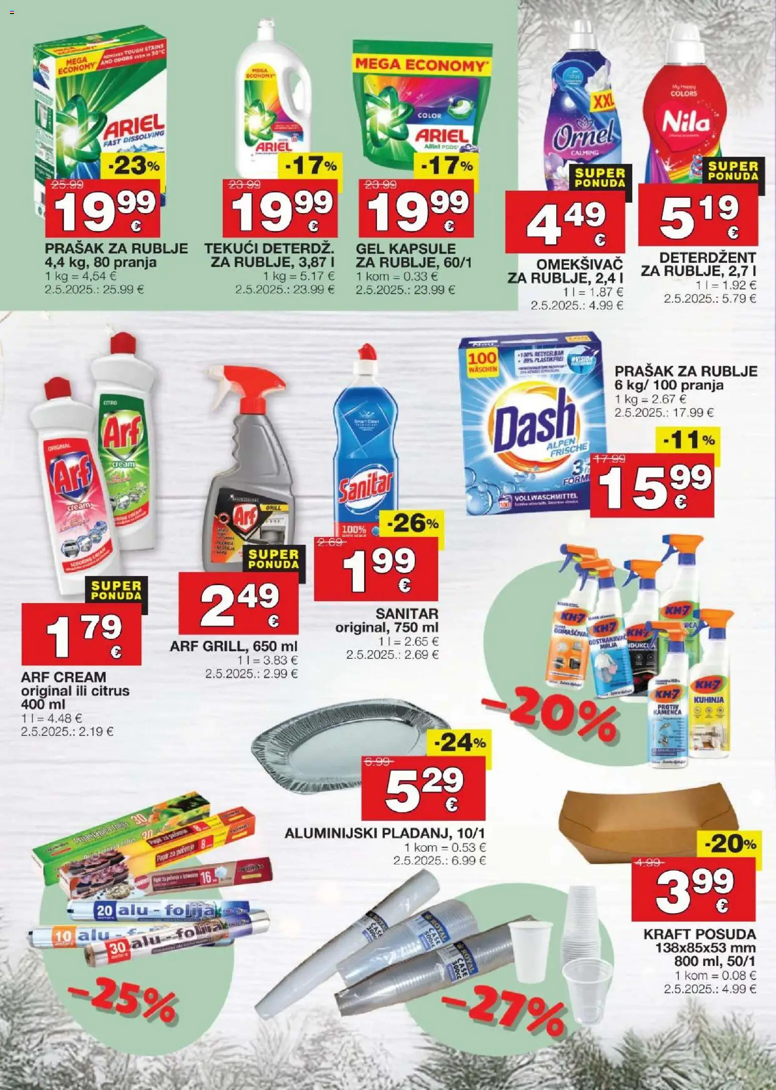 Stanić Diskont katalog | vrijedi od 11.12.2025 | Stranica: 18 | Proizvodi: Prašak za rublje, Omekšivač, Arf, Ariel