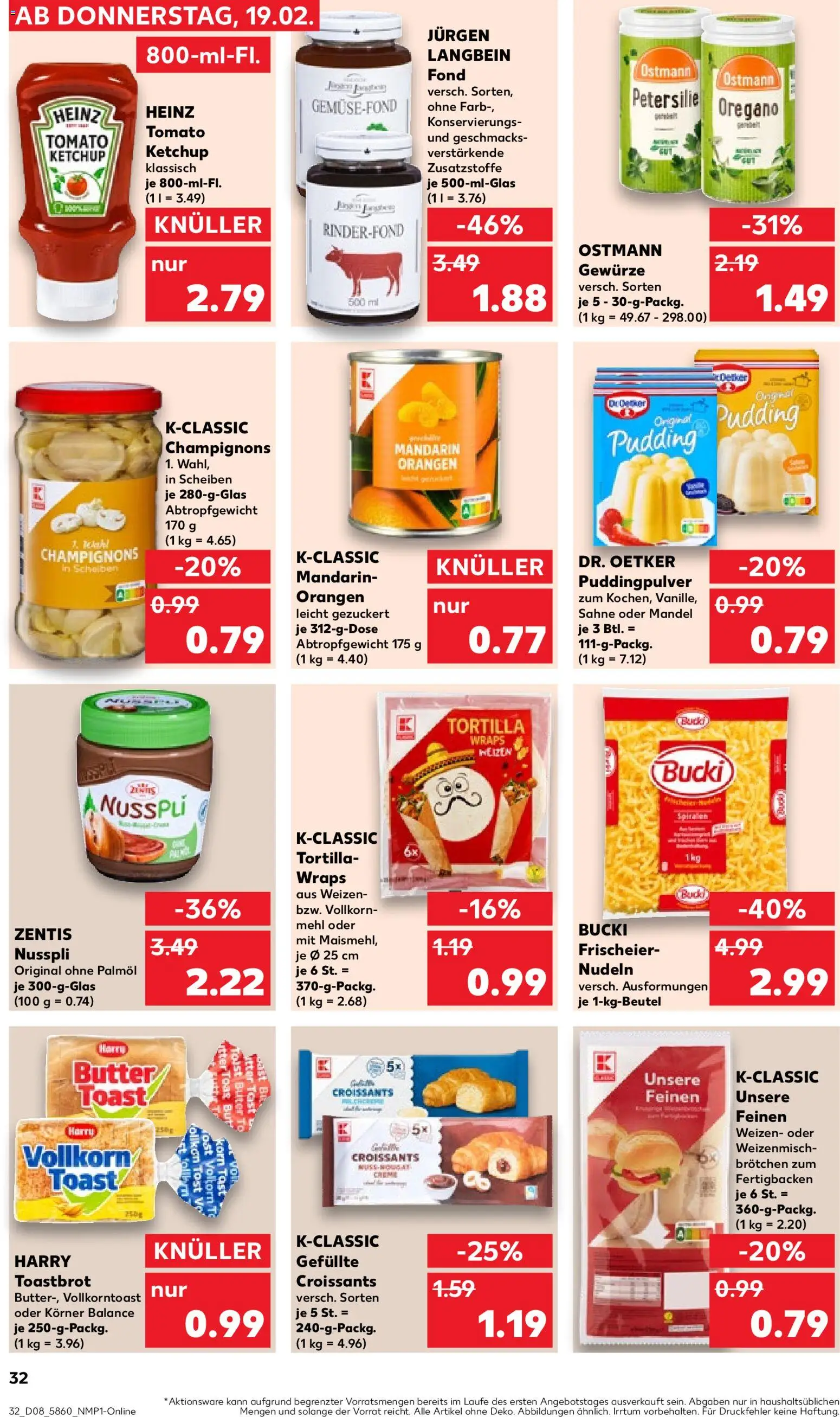 Kaufland prospekt Stuttgart	 – gültig ab 19.02.2026 | Seite: 32 | Produkte: Butter, Toastbrot, Pudding, Petersilie