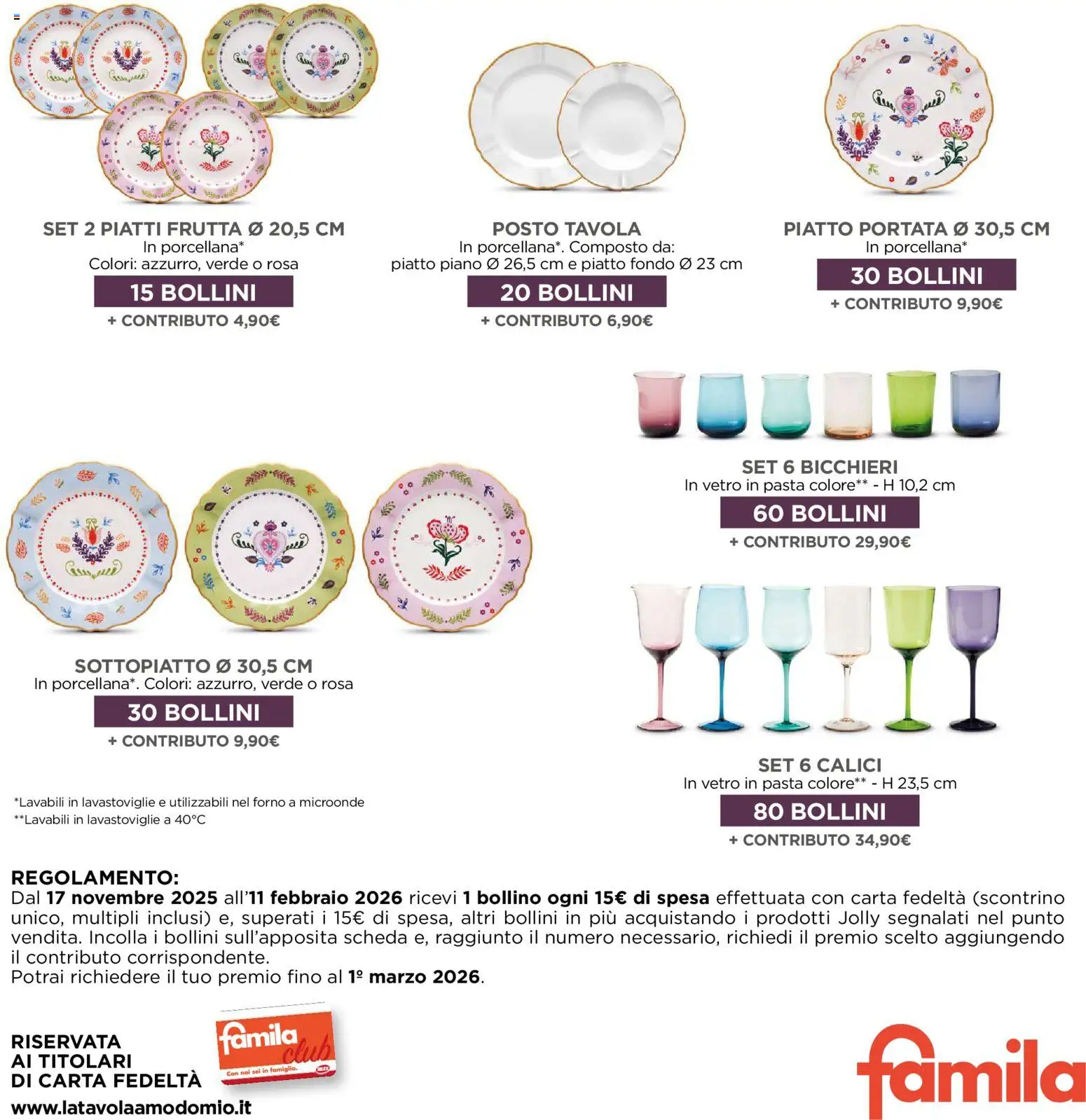 Volantino Famila del 13.11.2025 | Pagina: 39 | Prodotti: Microonde, Forno a microonde, Lavastoviglie, Piatto