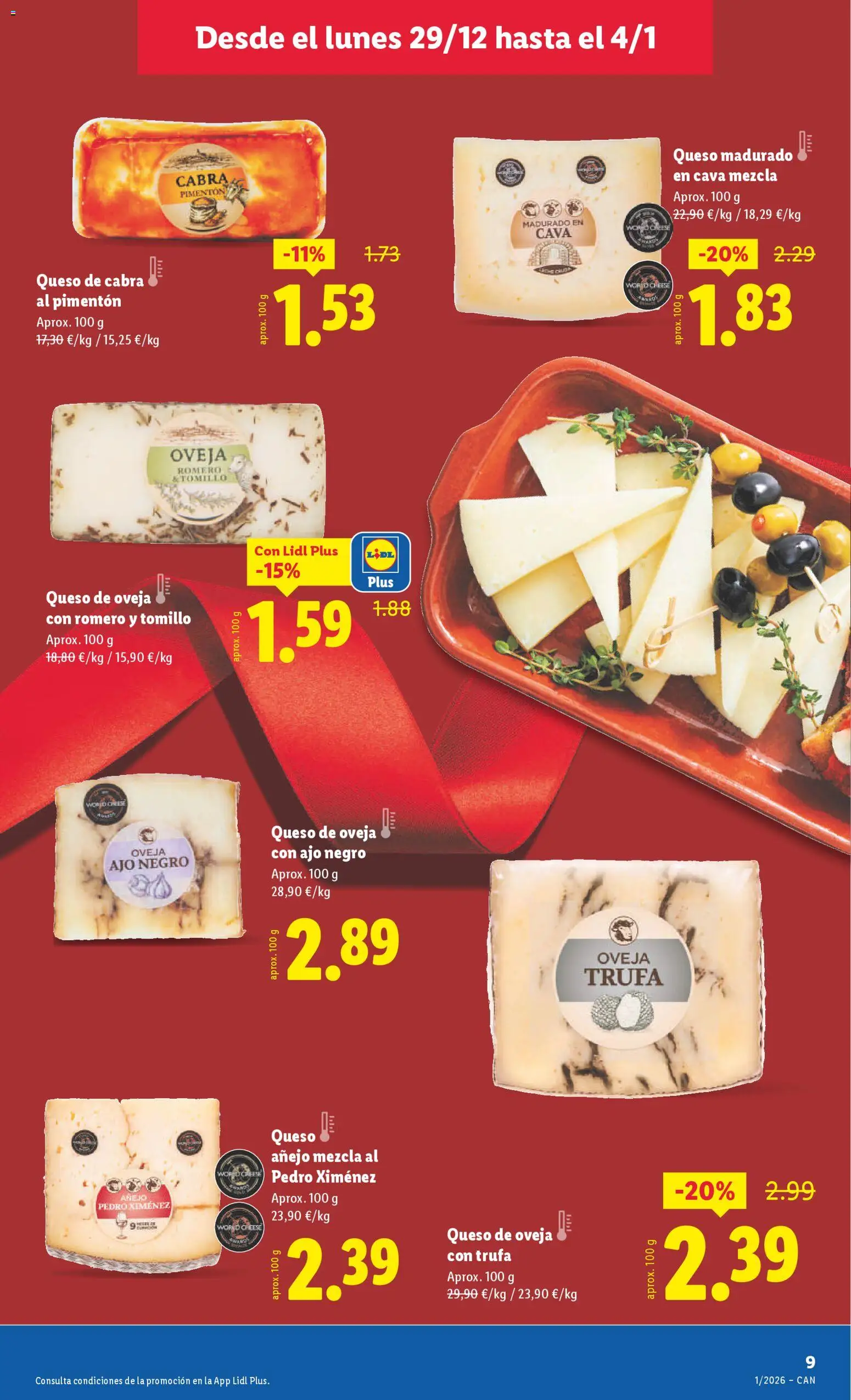 Lidl - Canarias │ válido desde el 29.12.2025 | Página: 9 | Productos: Queso de oveja, Queso
