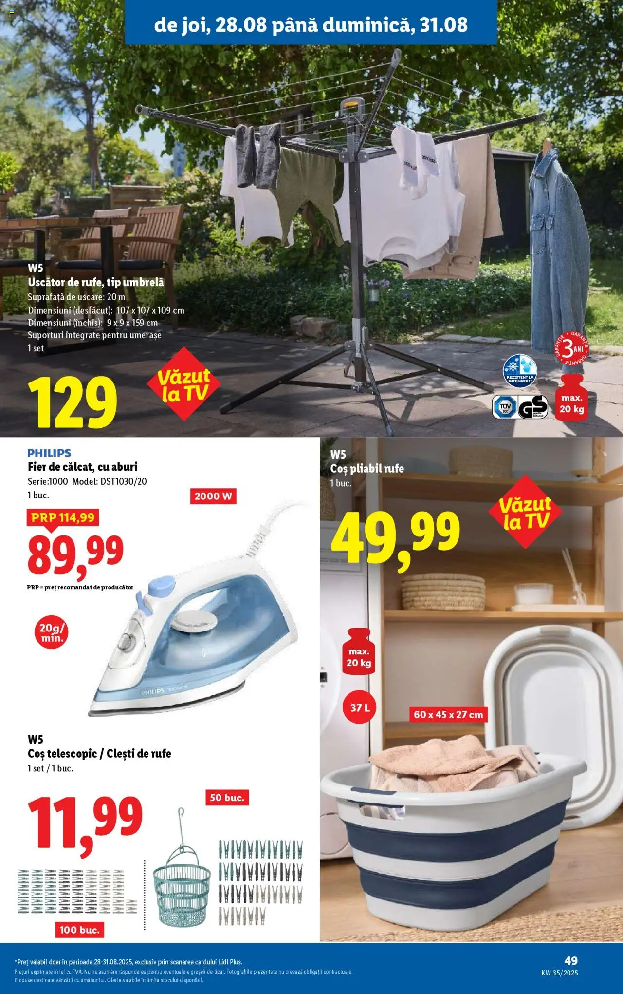 Catalog Lidl – valabil de la 25.08.2025 | Pagină: 63 | Produse: Umbrelă, Enginar, Uscător, Coș