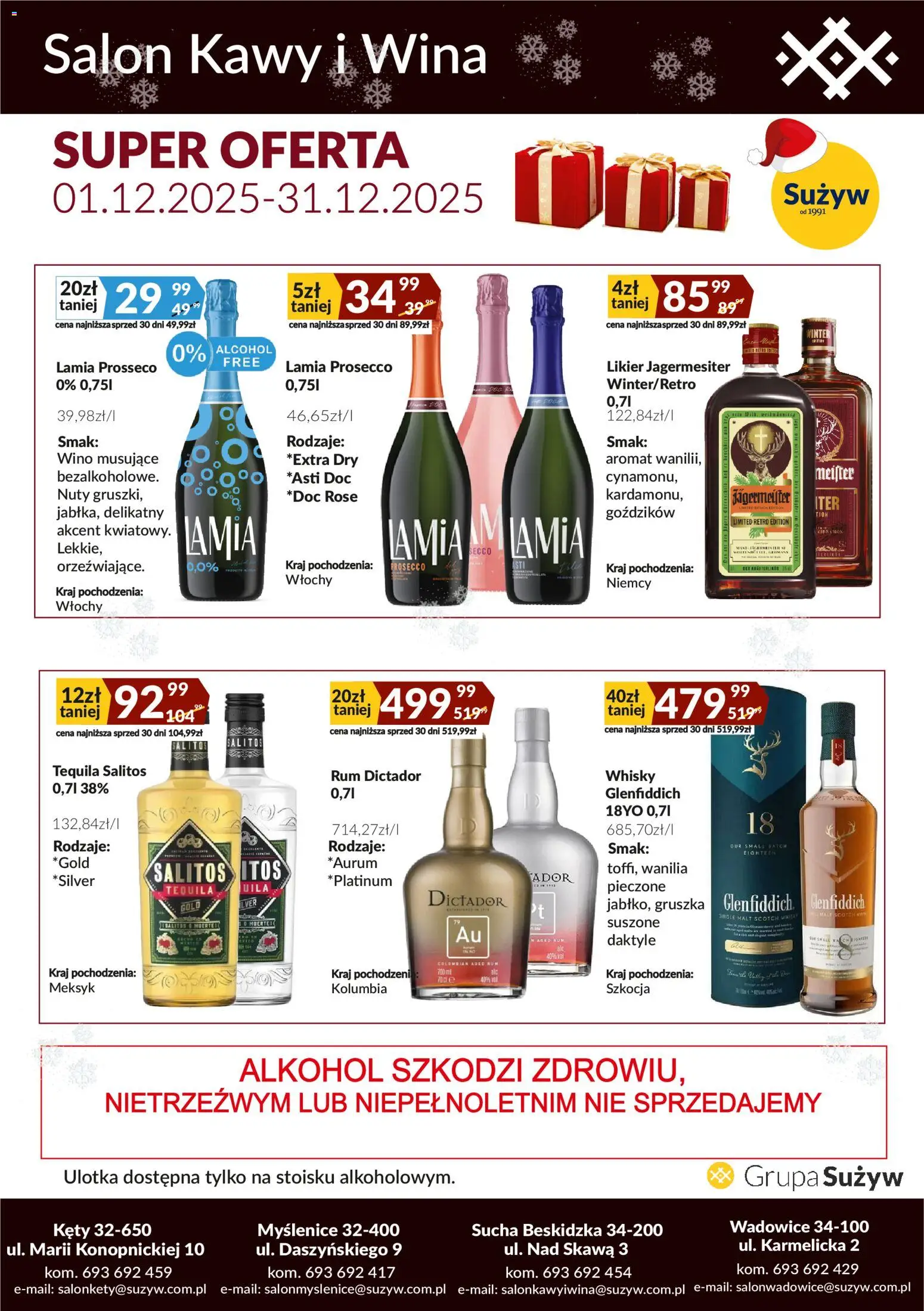 Sużyw Gazetka - Salon kawy i wina od 01.12.2025 | Strona: 3 | Produkty: Jagermeister, Wino, Rum, Alkohol