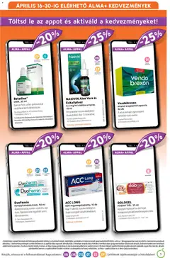 Alma Gyógyszertárak akciós újság - amely érvényes a következő dátumtól: 01.04.2026 | Oldal: 5 | Termékek: Pezsgőtabletta, Aloe vera, Alma