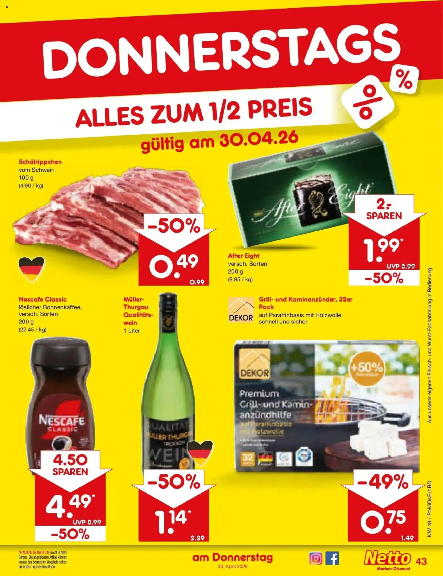 Netto Marken-Discount Prospekt Ergolding	 – gültig ab 27.04.2026 | Seite: 59 | Produkte: Nescafe, Kamin, Wein, Fleisch
