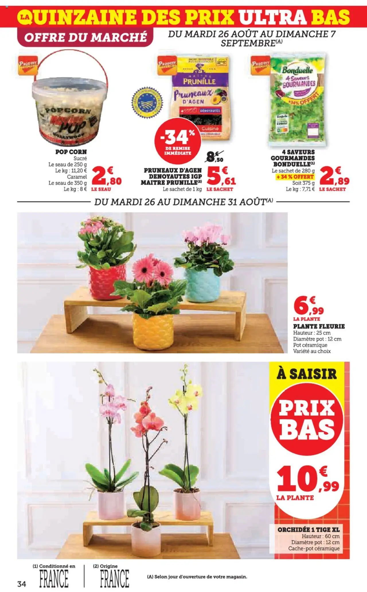  | Page: 34 | Produits: Sucre, Popcorn, Pruneaux, Orchidée