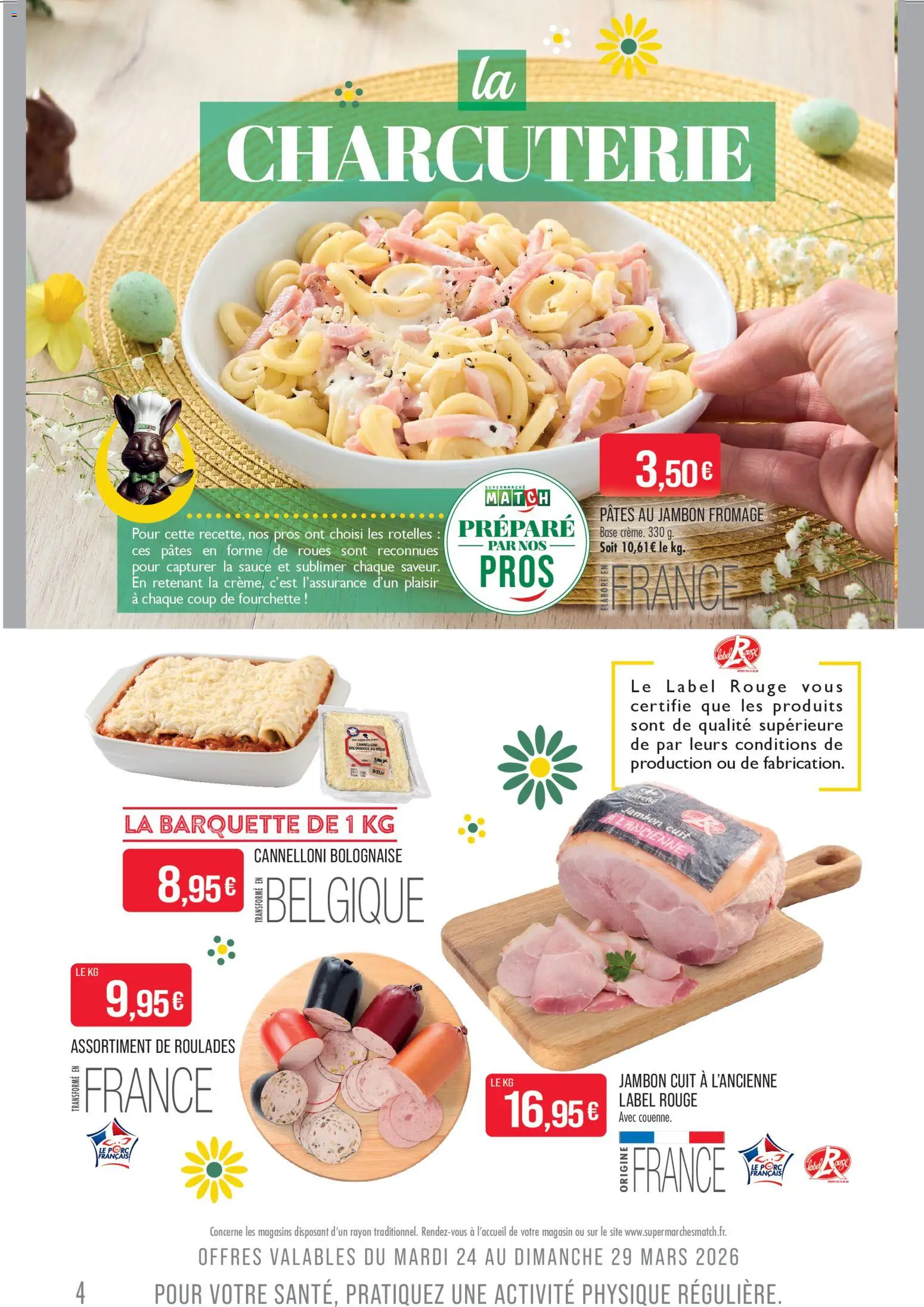 {H1} | Page: 4 | Produits: Base, Fromage, Porc, Pâtes