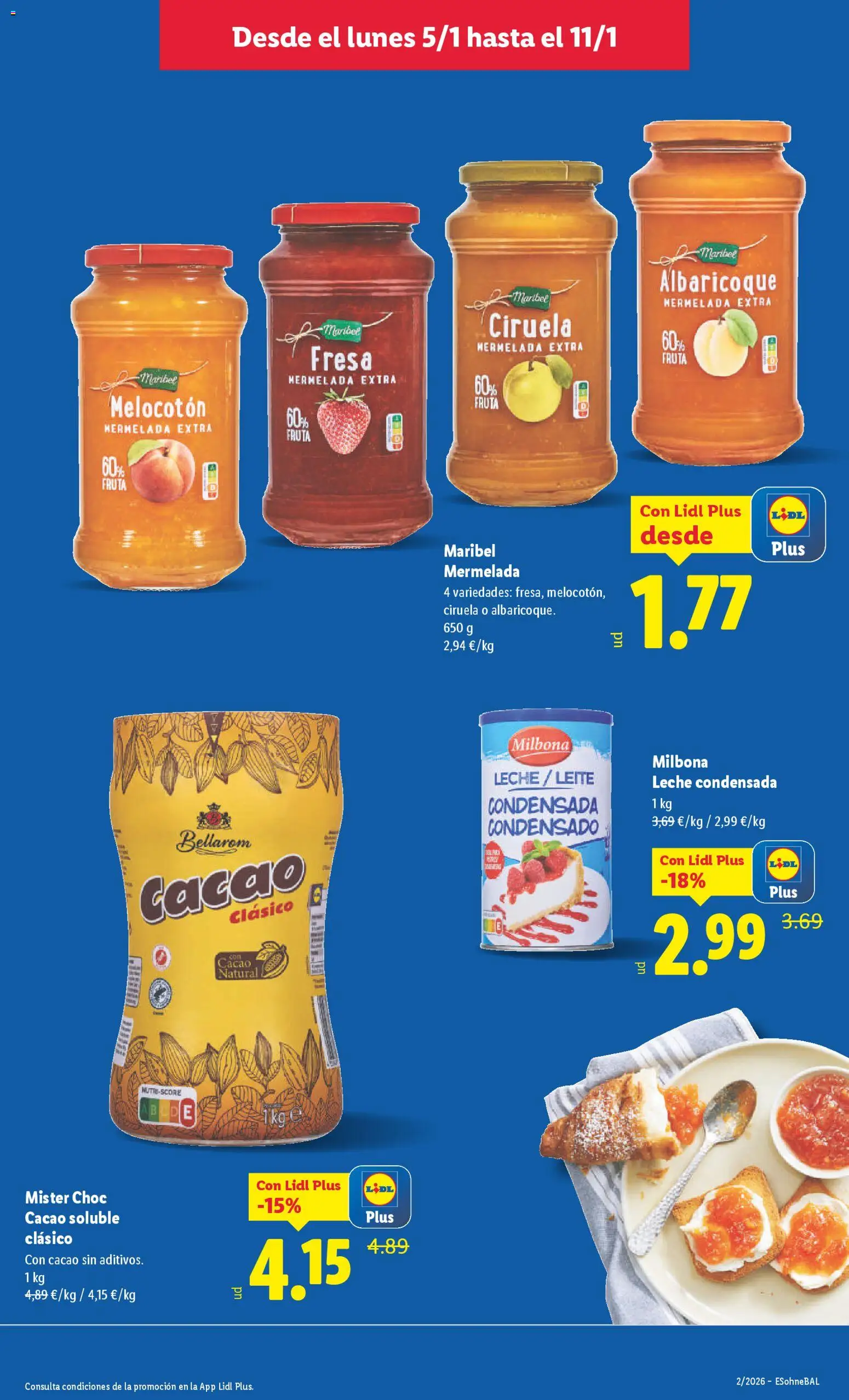 Lidl folleto │ válido desde el 05.01.2026 | Página: 17 | Productos: Leche, Αποφλοιωτής σκόρδου, Cacao soluble, Φρυγανιές σικάλεως