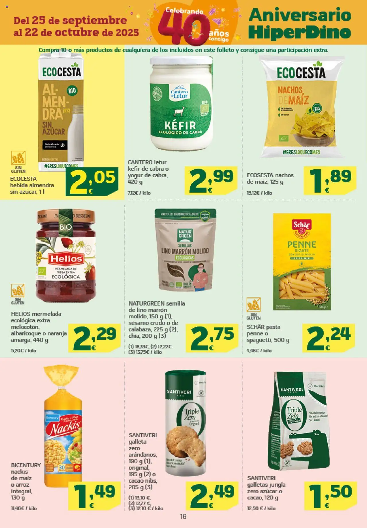 HiperDino folleto │ válido desde el 09.10.2025 | Página: 16 | Productos: Καλτσάκια μισά, Pasta, Galletas, Φρυγανιές σικάλεως