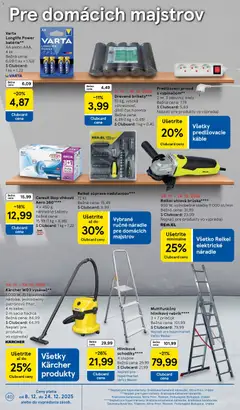 Tesco leták platný od 08.12.2025 | Strana: 40 | Produkty: Náradie, Uhlová brúska, Vysávač, Brikety