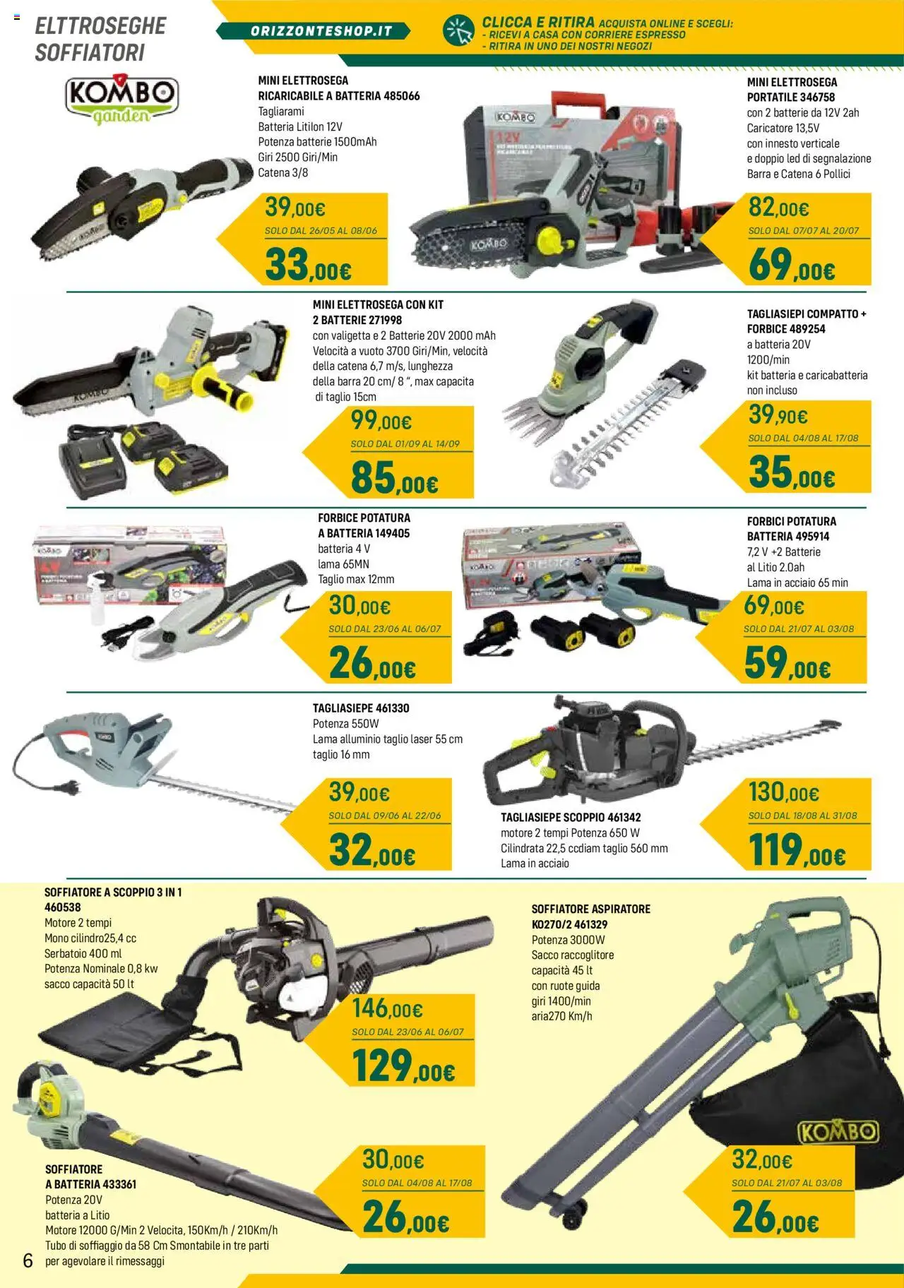 Volantino Orizzonte del 28.04.2025 | Pagina: 6 | Prodotti: Forbice, Alluminio, Valigetta, Batteria
