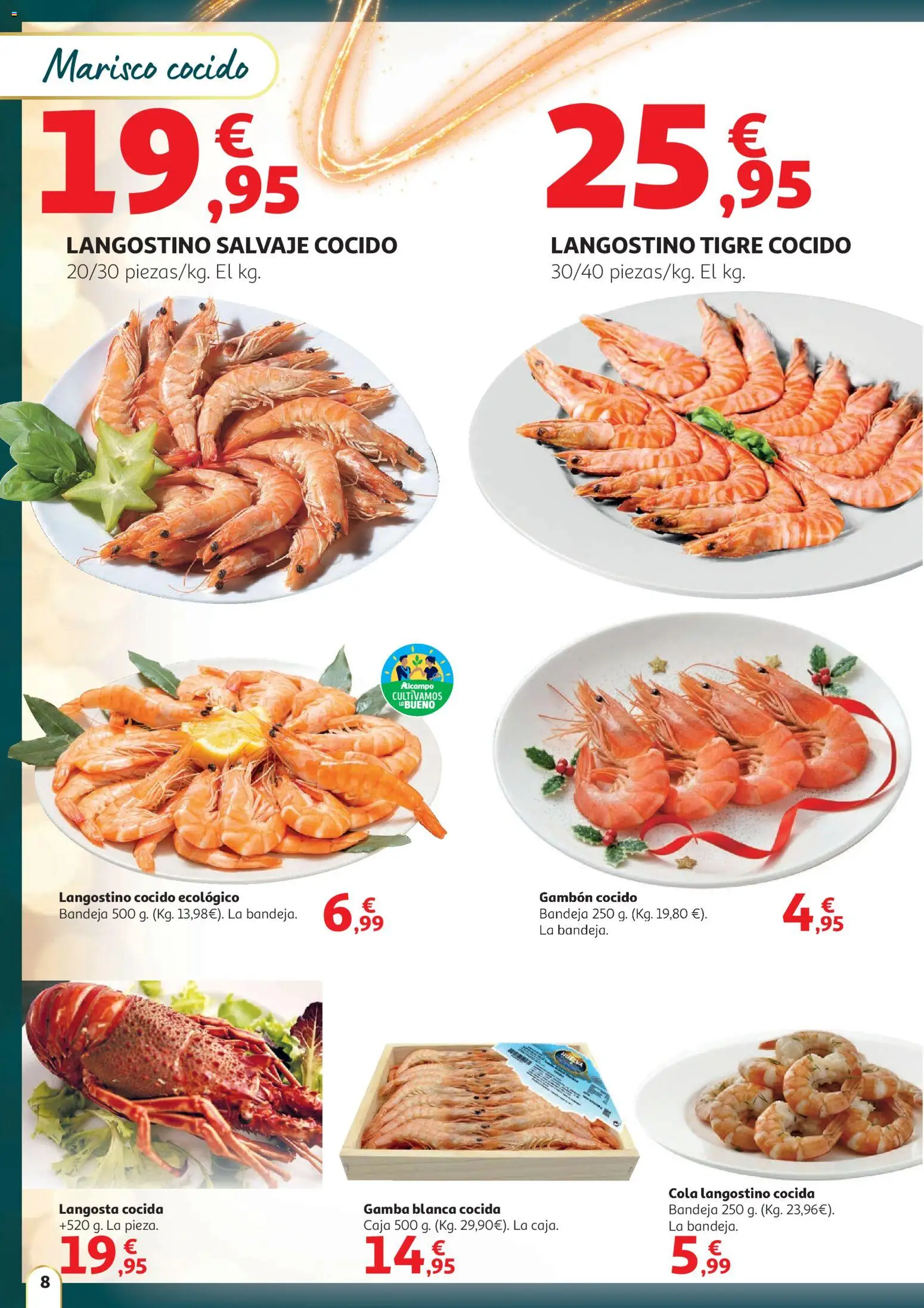 Alcampo - HG Nacional  │ válido desde el 11.12.2025 | Página: 8 | Productos: Bandeja, Caja, Langostino, Gamba