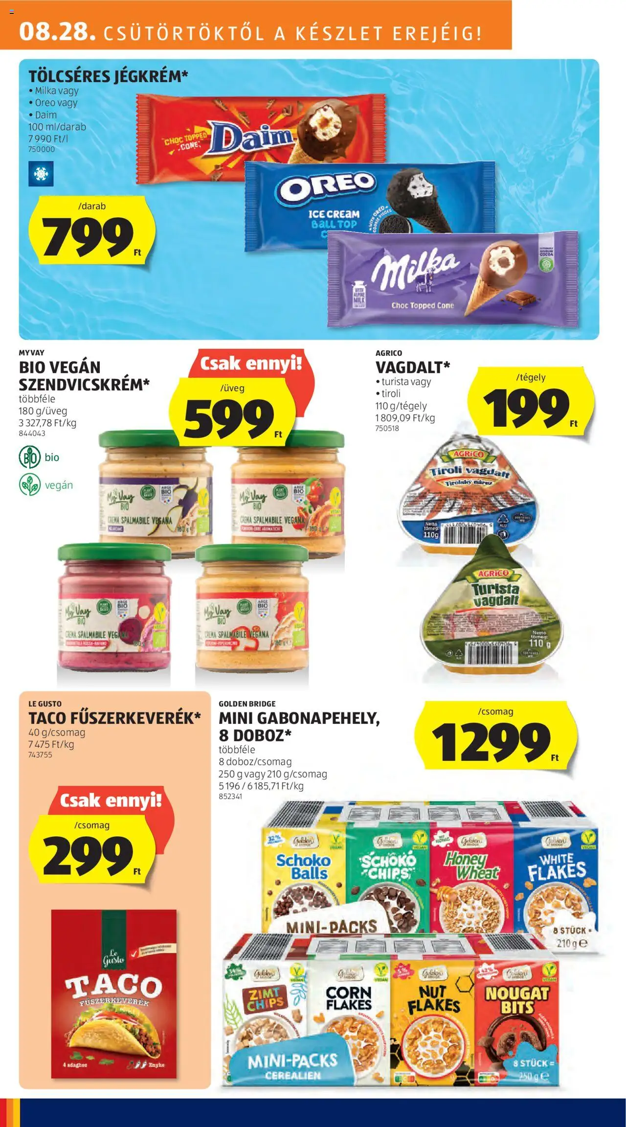 Aldi akciós ujság - amely érvényes a következő dátumtól: 28.08.2025 | Oldal: 14 | Termékek: Chips, Fűszerkeverék, Vegán
