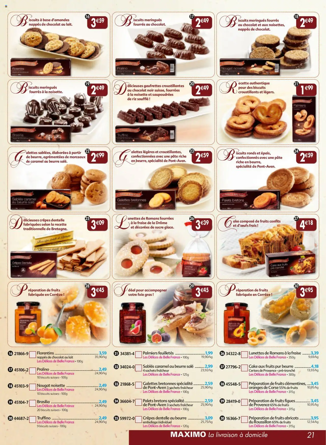  | Page: 21 | Produits: Sucre, Cerises, Nougat, Lunettes