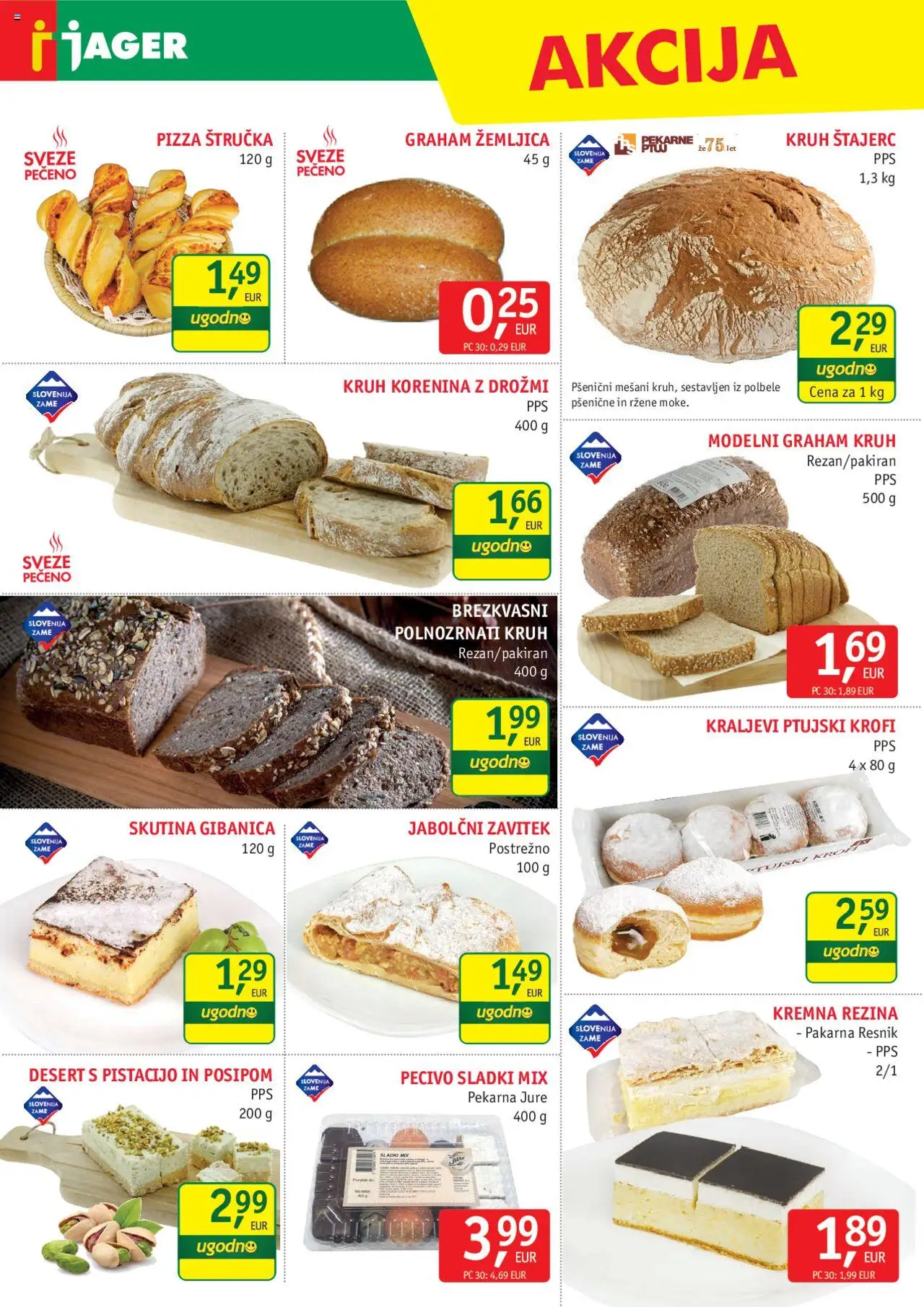 Novi Jager katalog ponudbe – veljaven od 10.09.2025 | Stran: 6 | Izdelki: Štručka, Pekarna, Kruh