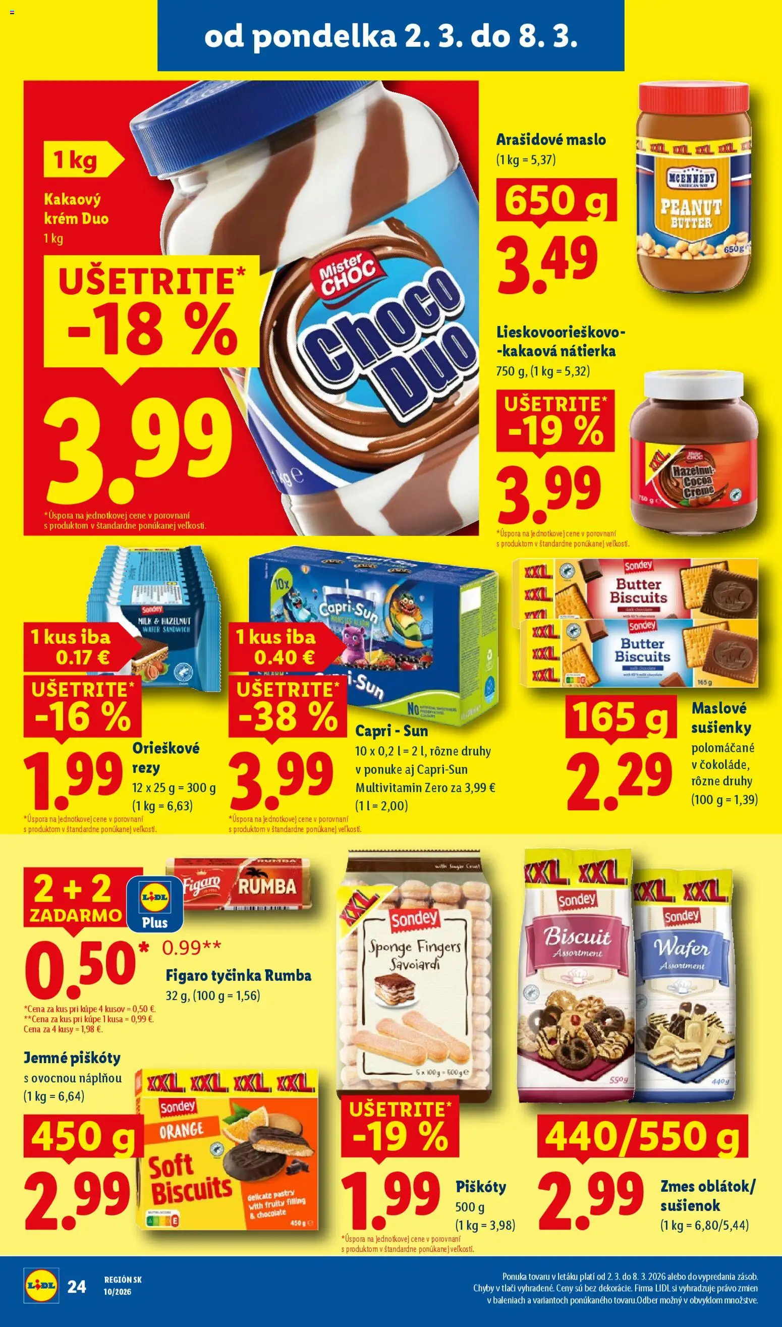 Nové Lidl akcie – leták je platný od 05.03.2026 | Strana: 66 | Produkty: Maslo, Maslove sušienky, Krém