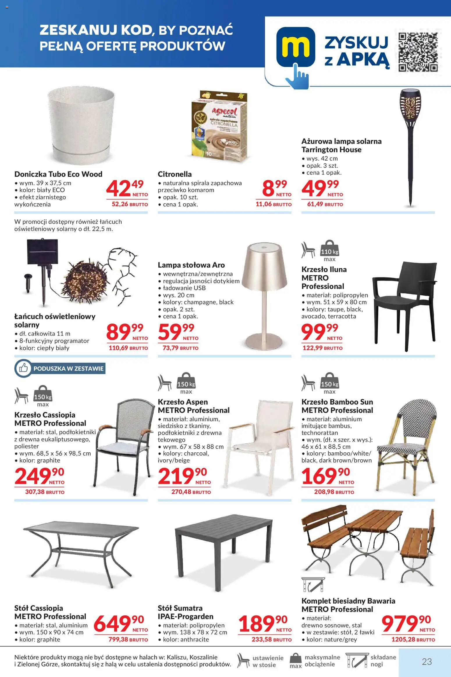 Makro gazetka od 14.04.2026 | Strona: 23 | Produkty: USB, Poduszka, Stół, Krzesło