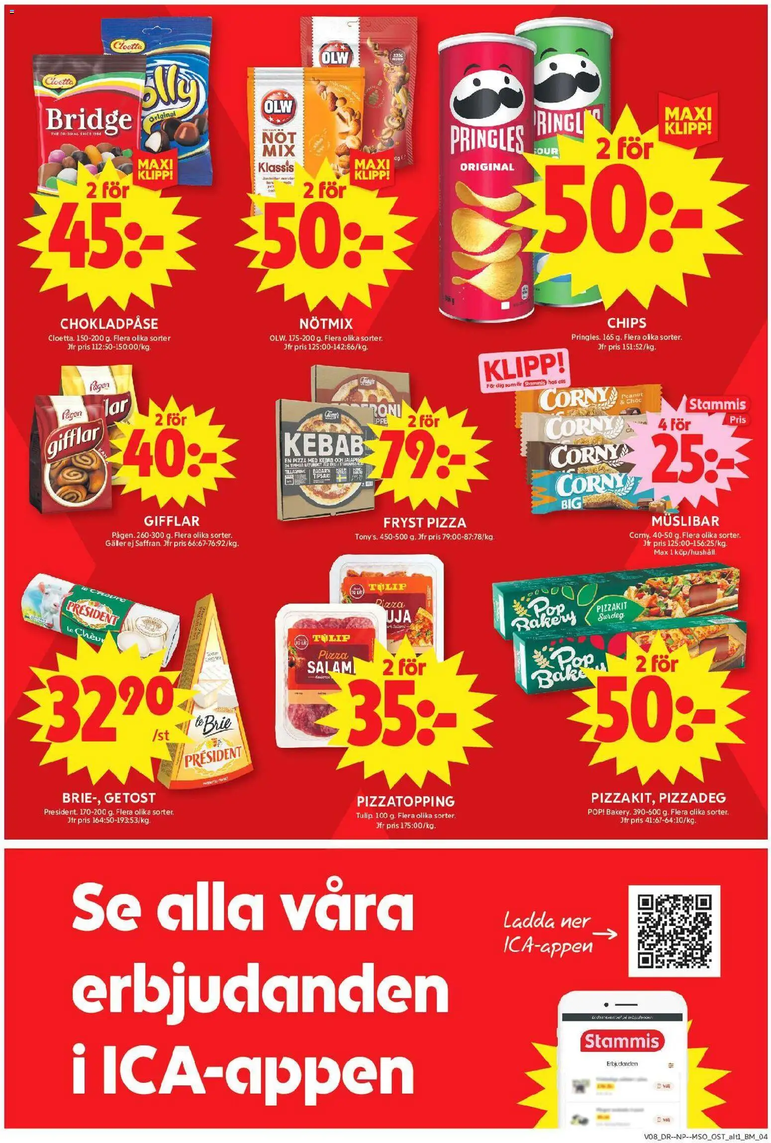 ICA Maxi reklamblad aktuell från 16.02.2026 | Sida: 9 | Produkter: Gifflar, Galler, Getost, Pizza