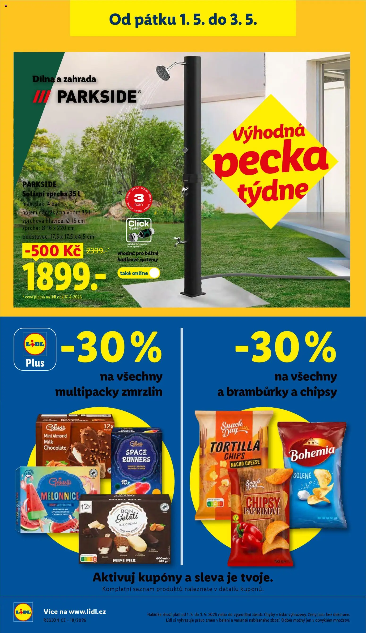 Lidl leták od 30.04.2026 | Strana: 38 | Produkty: Sprchová hlavice, Apple, Gelatelli, Milk chocolate