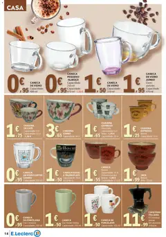 Pré-visualização E.Leclerc - Folheto Especial Bebidas Quentes válido de 28.10.2025 | Página: 14 | Produtos: Cafeteira, Caneca, Chávenas, Café