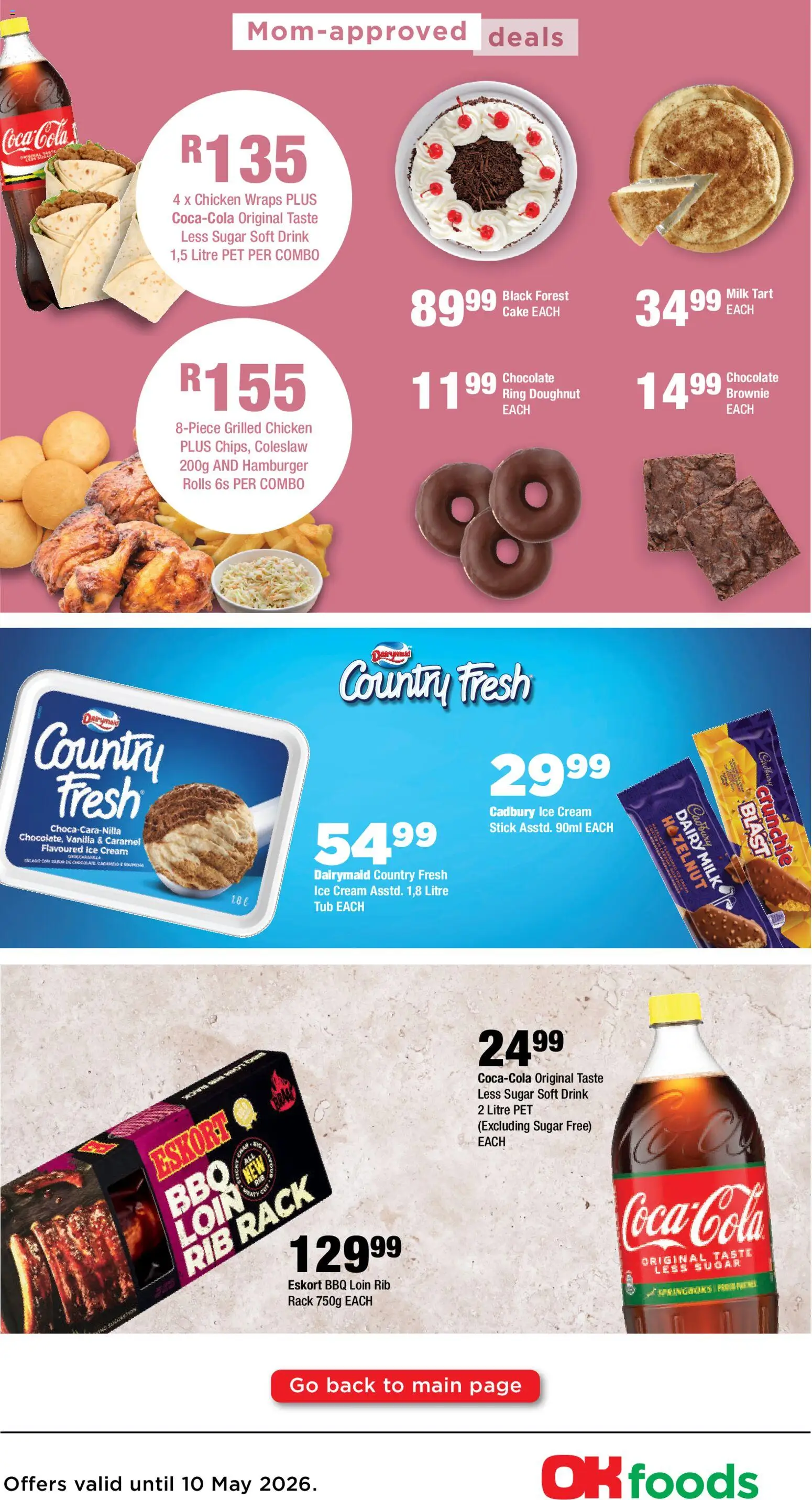 New OK Foods catalogue – valid from 27.04.2026 | Page: 3 | Products: Cake, Chicken, Cream, Caramel