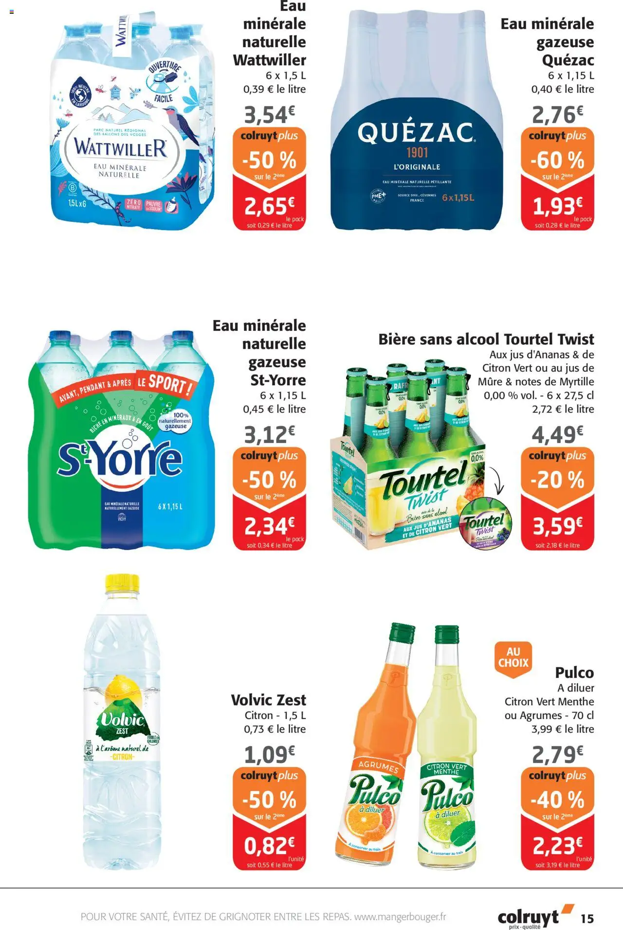  | Page: 15 | Produits: Eau minérale, Eau minérale naturelle, Eau minerale naturelle Wattwiller, Bière