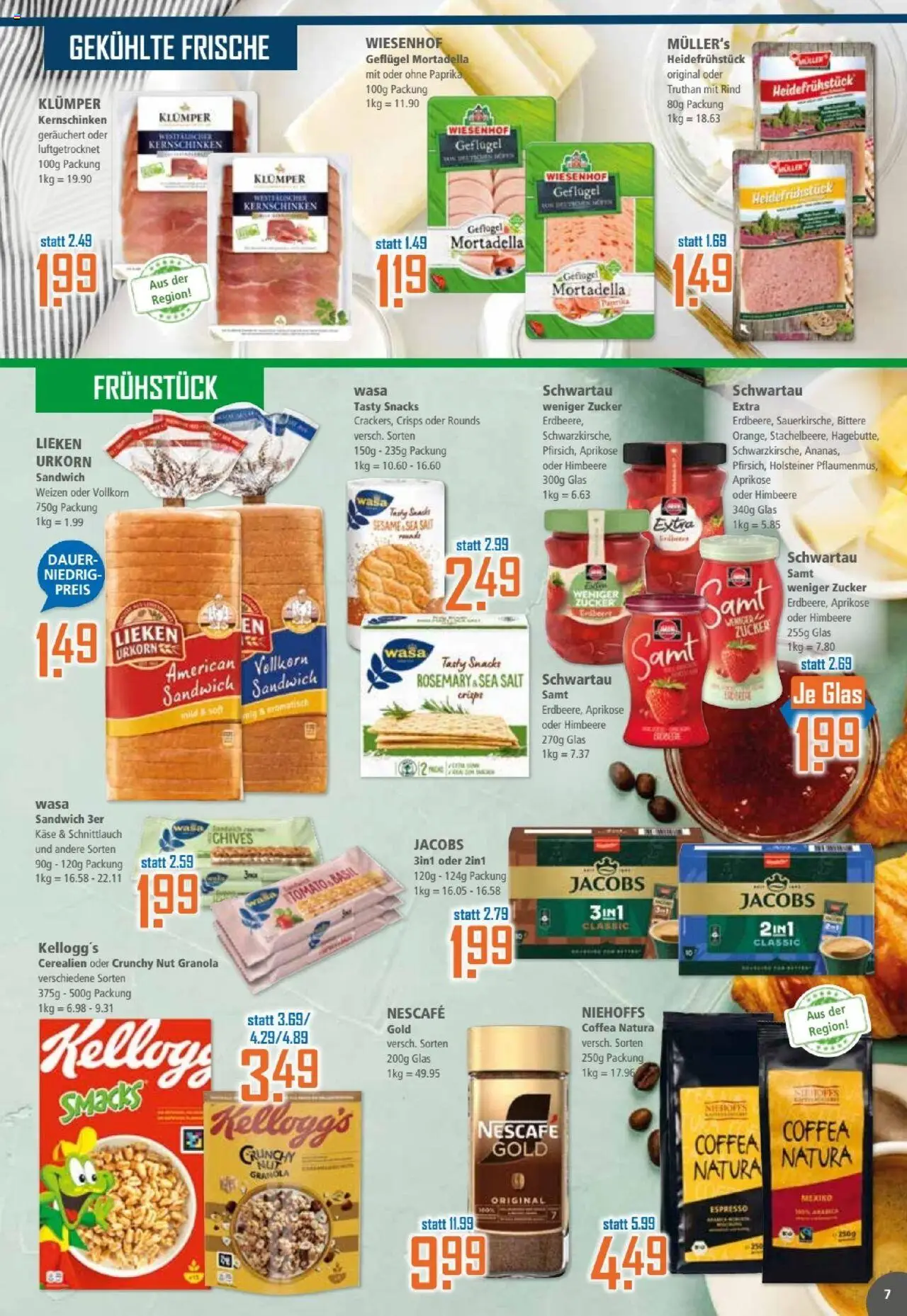 Klaas & Kock Prospekt - gültig ab dem 30.06.2025 | Seite: 7 | Produkte: Nescafe, Käse, Schwartau samt, Kellogg's
