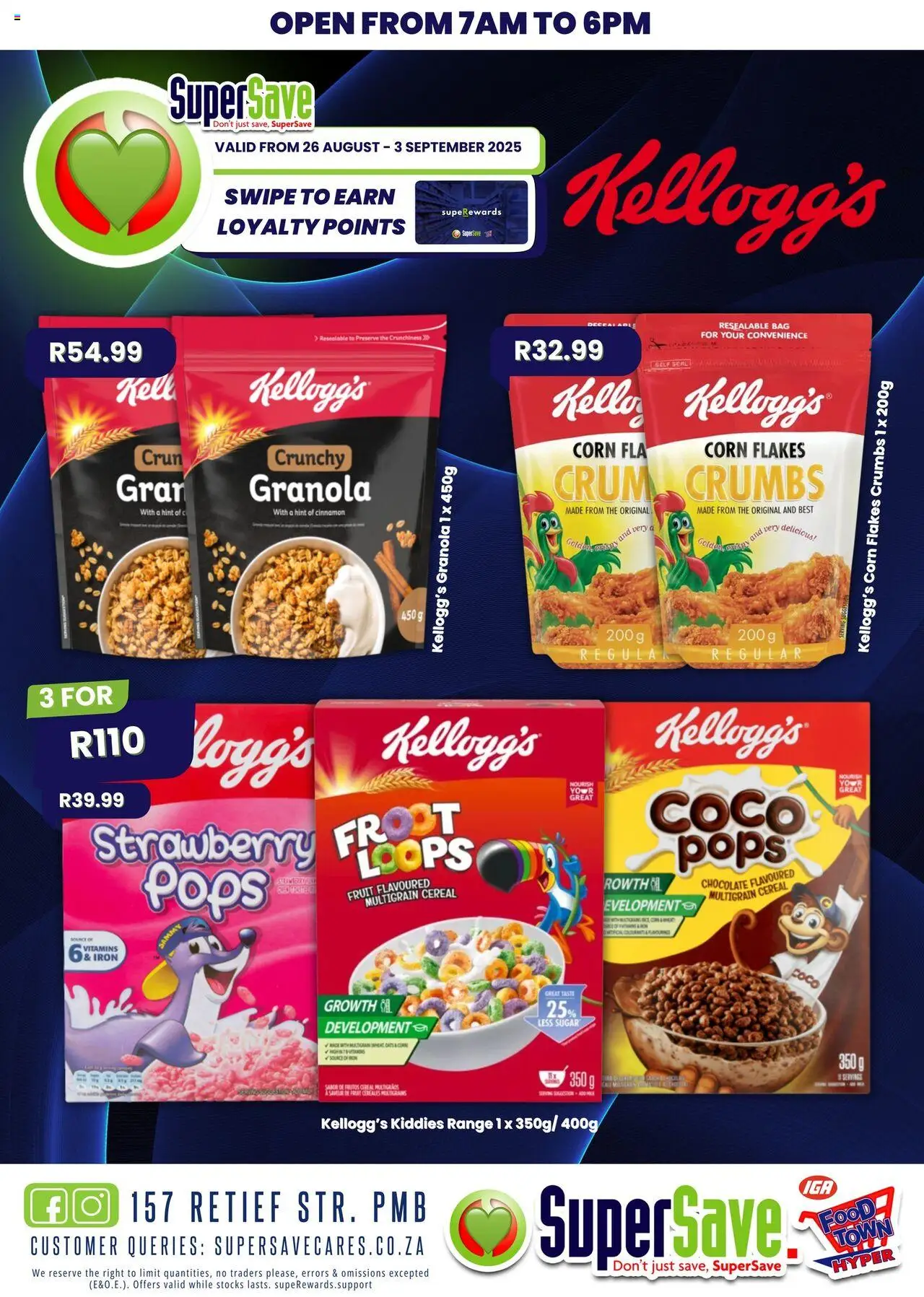 Super Save Kellogg’s favourites │ valid from 26.08.2025 | Page: 3 | Products: Bag, Flakes, Fruit, Sugar