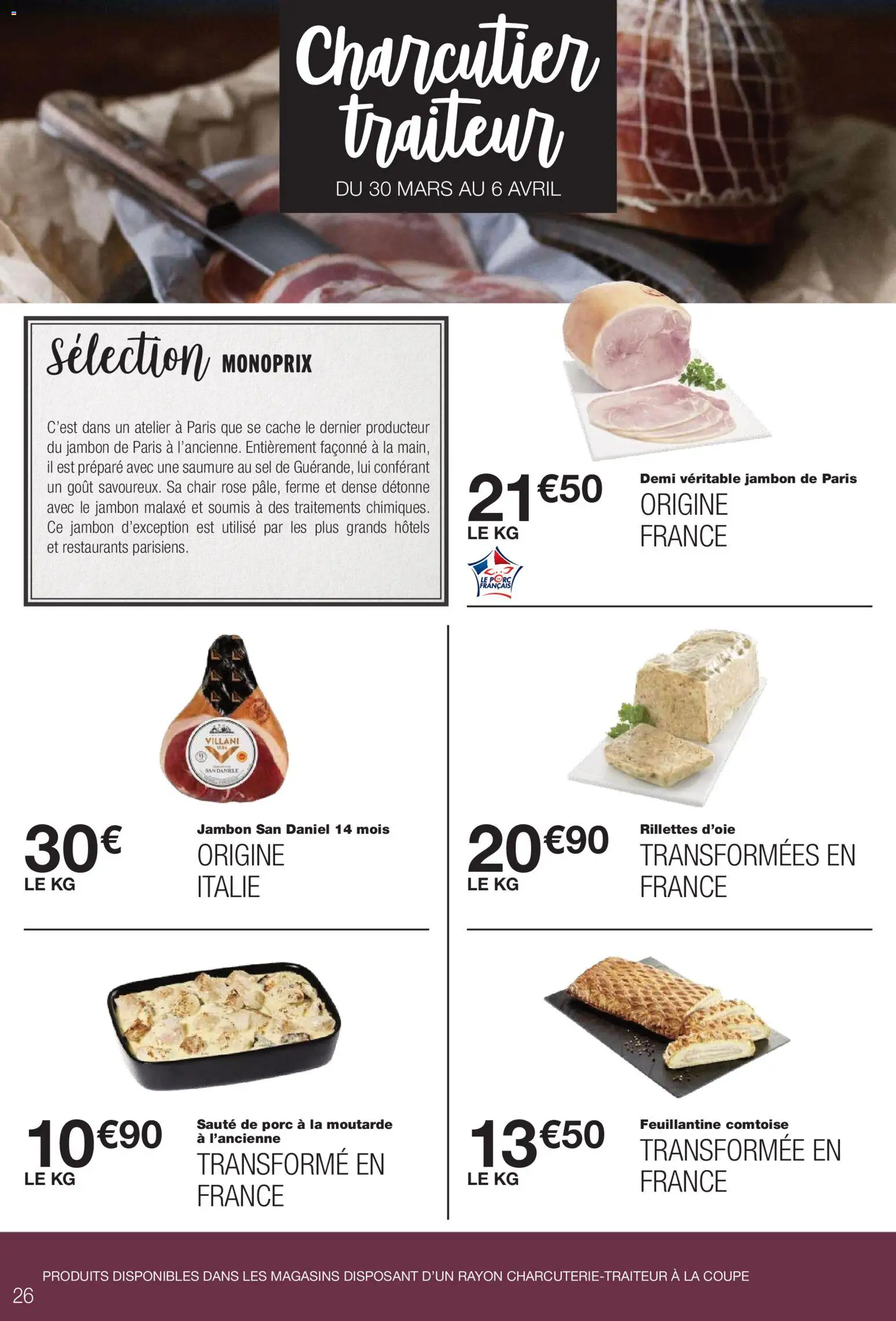 {H1} | Page: 26 | Produits: Sauté de porc, Moutarde, Jambon, Porc