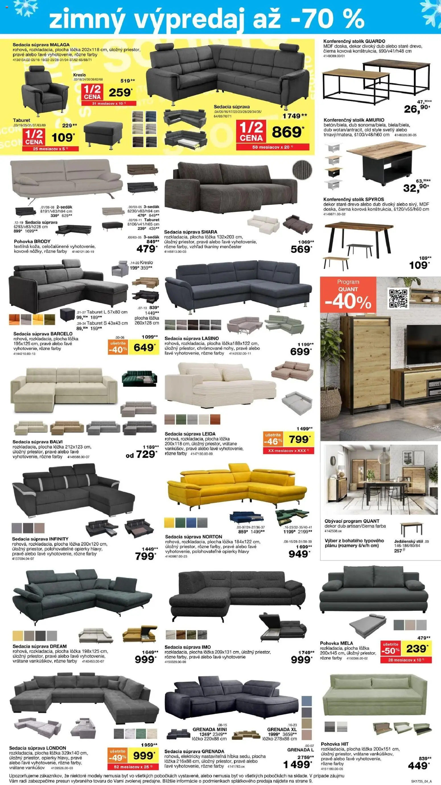 Nové Sconto nábytok akcie – leták je platný od 22.12.2025 | Strana: 4 | Produkty: Sedacia súprava, Pohovka, Jedálenský stôl, Stôl