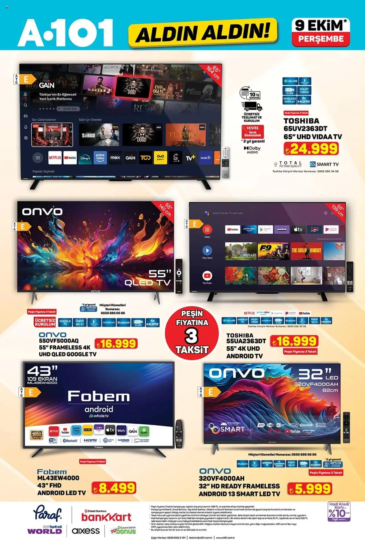 A101 Katalog Aldın Aldın - 09.10.2025 tarihinden itibaren geçerlidir | Sayfa: 4 | Ürünler: TV, Video, USB