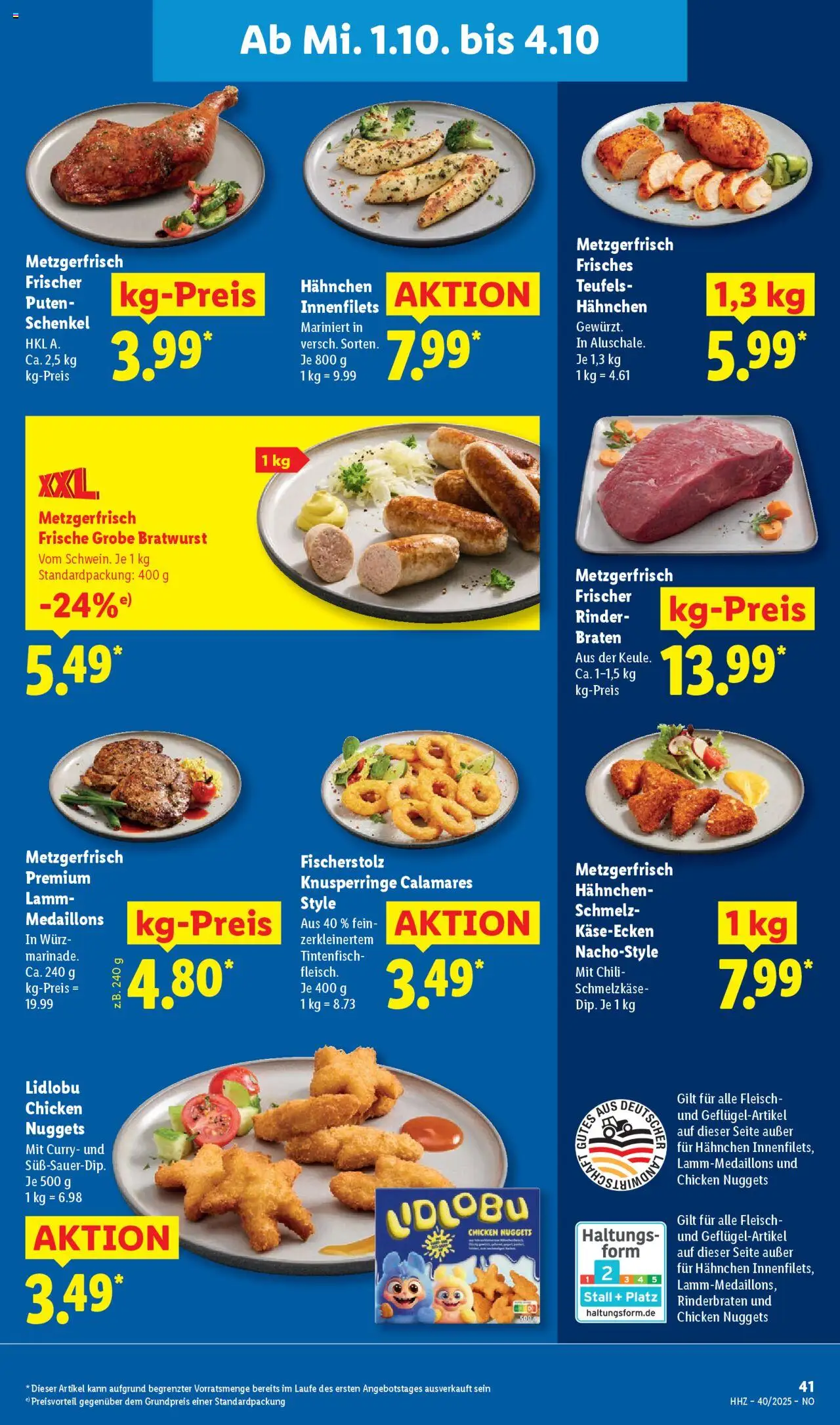 Lidl Prospekt Holzminden – gültig ab 29.09.2025 | Seite: 61 | Produkte: Rinderbraten, Bratwurst, Tintenfisch, Chili