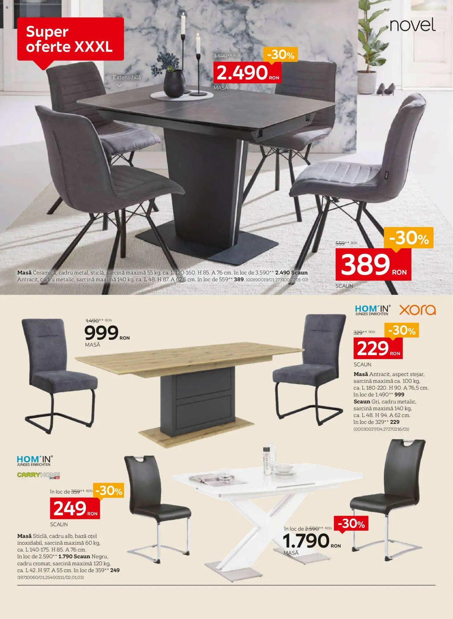 Noul catalog XXXLutz – valabil de la 03.11.2025 | Pagină: 10 | Produse: Masă, Scaun