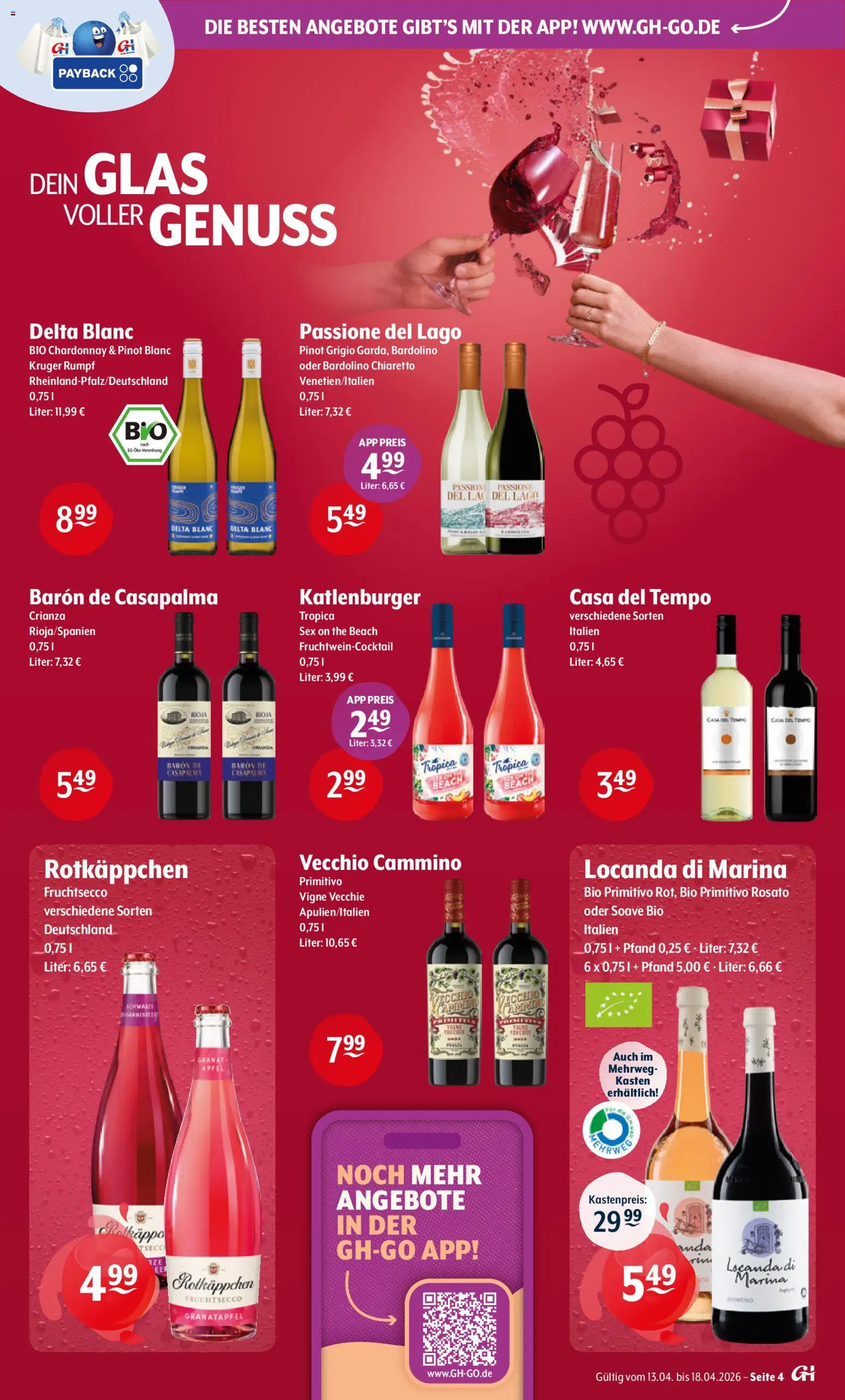 Getränke Hoffmann - Hamburg – gültig ab 13.04.2026 | Seite: 4 | Produkte: Granatapfel, Äpfel, Fruchtsecco, Rotkäppchen