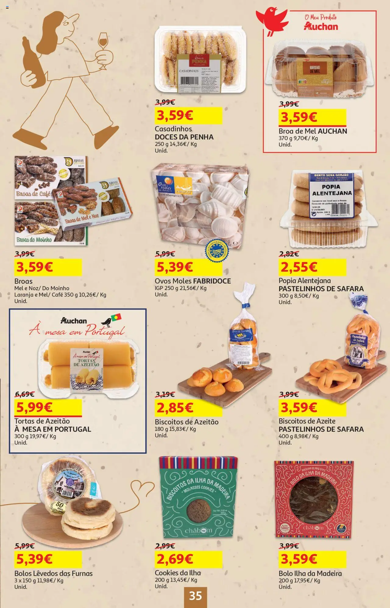 Auchan - Vinhos │ válido de 18.09.2025 | Página: 35 | Produtos: Bolo, Mesa, Mel, Doces