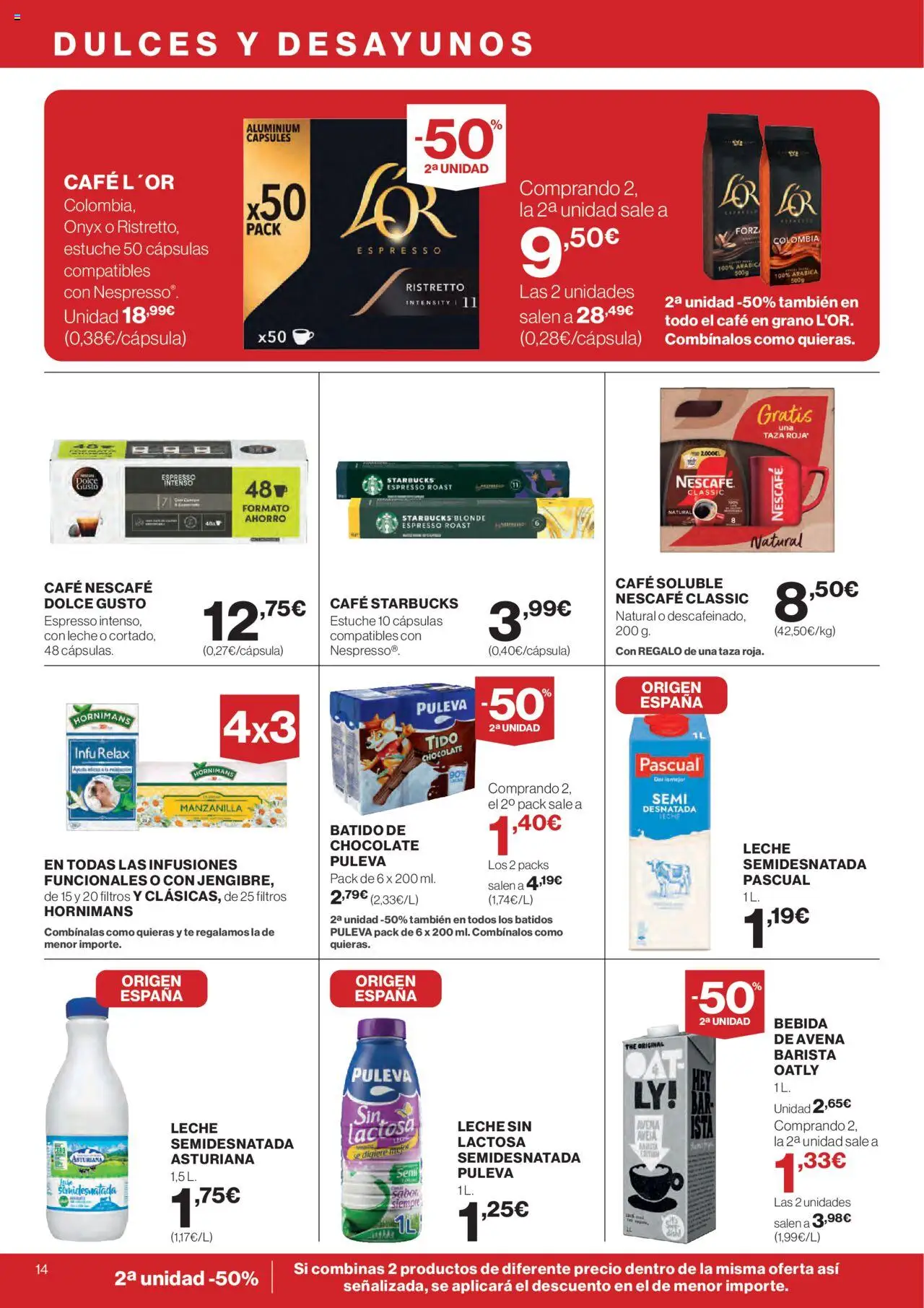 Hipercor catálogo │ válido desde el 11.09.2025 | Página: 14 | Productos: Café, Chocolate, Té, Μηχανή καφέ