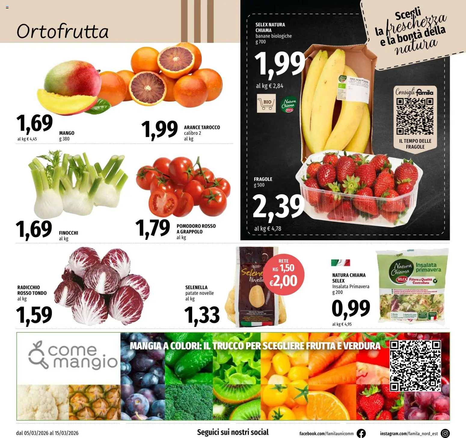 Volantino Famila del 05.03.2026 | Pagina: 6 | Prodotti: Arance, Pomodoro, Finocchi, Trucco