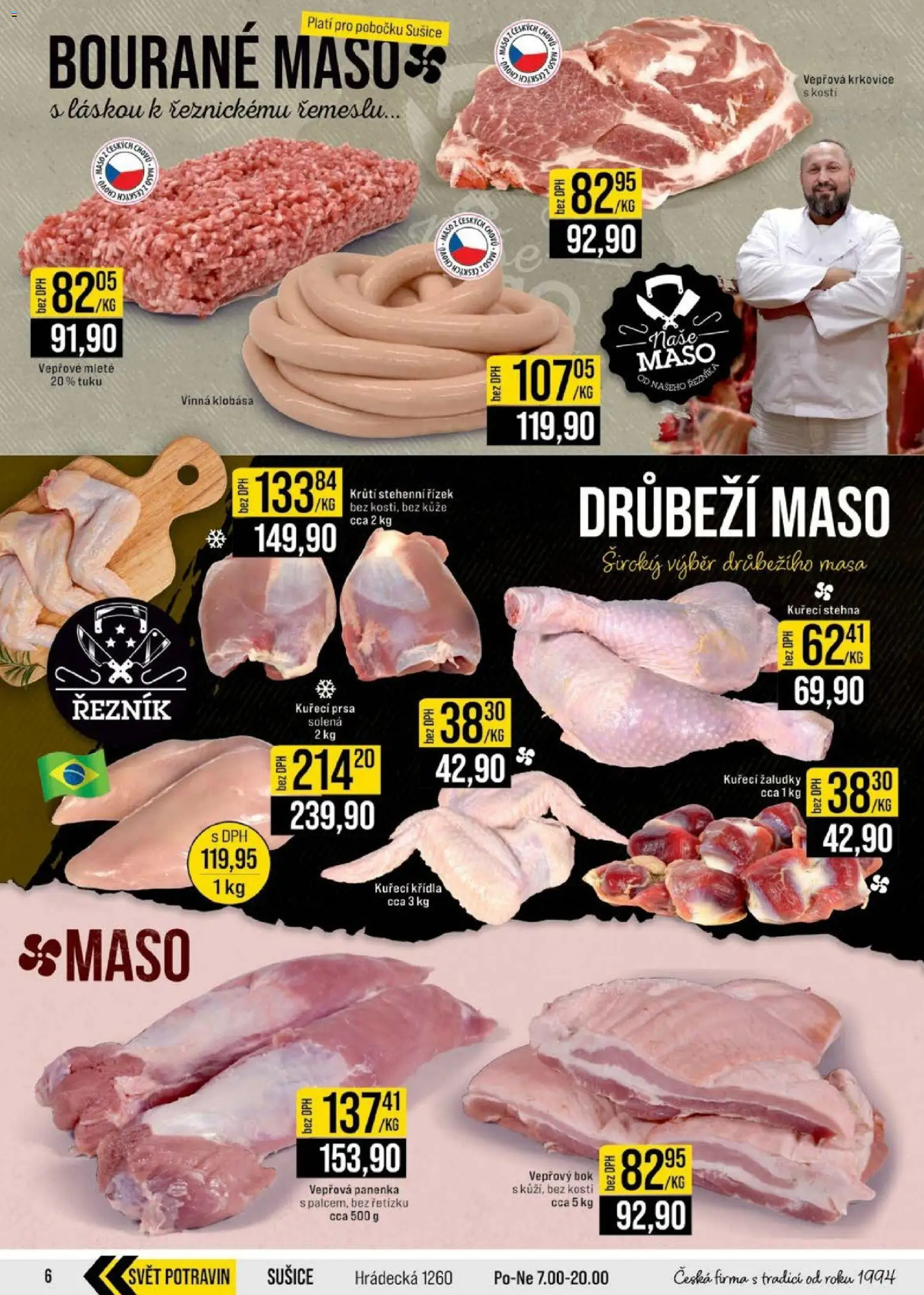 Jip leták - Cash & Carry od 25.02.2026 | Strana: 6 | Produkty: Kuřecí prsa, Panenka, Kuřecí stehna, Vepřová krkovice