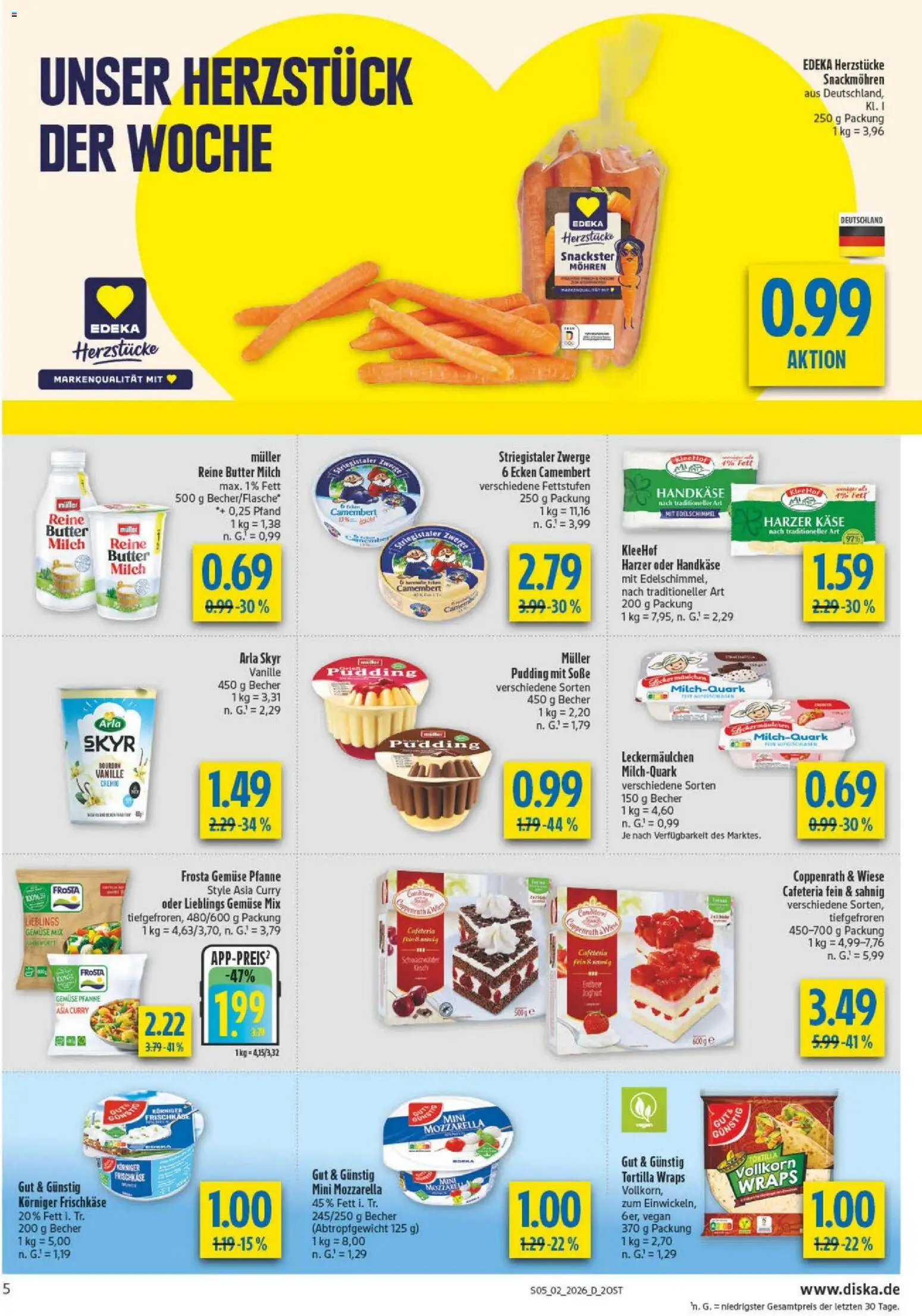 Diska - Diska Angebote Sachsen-Thüringen KW02 – gültig ab 05.01.2026 | Seite: 5 | Produkte: Butter, Skyr, Gemüse, Bourbon