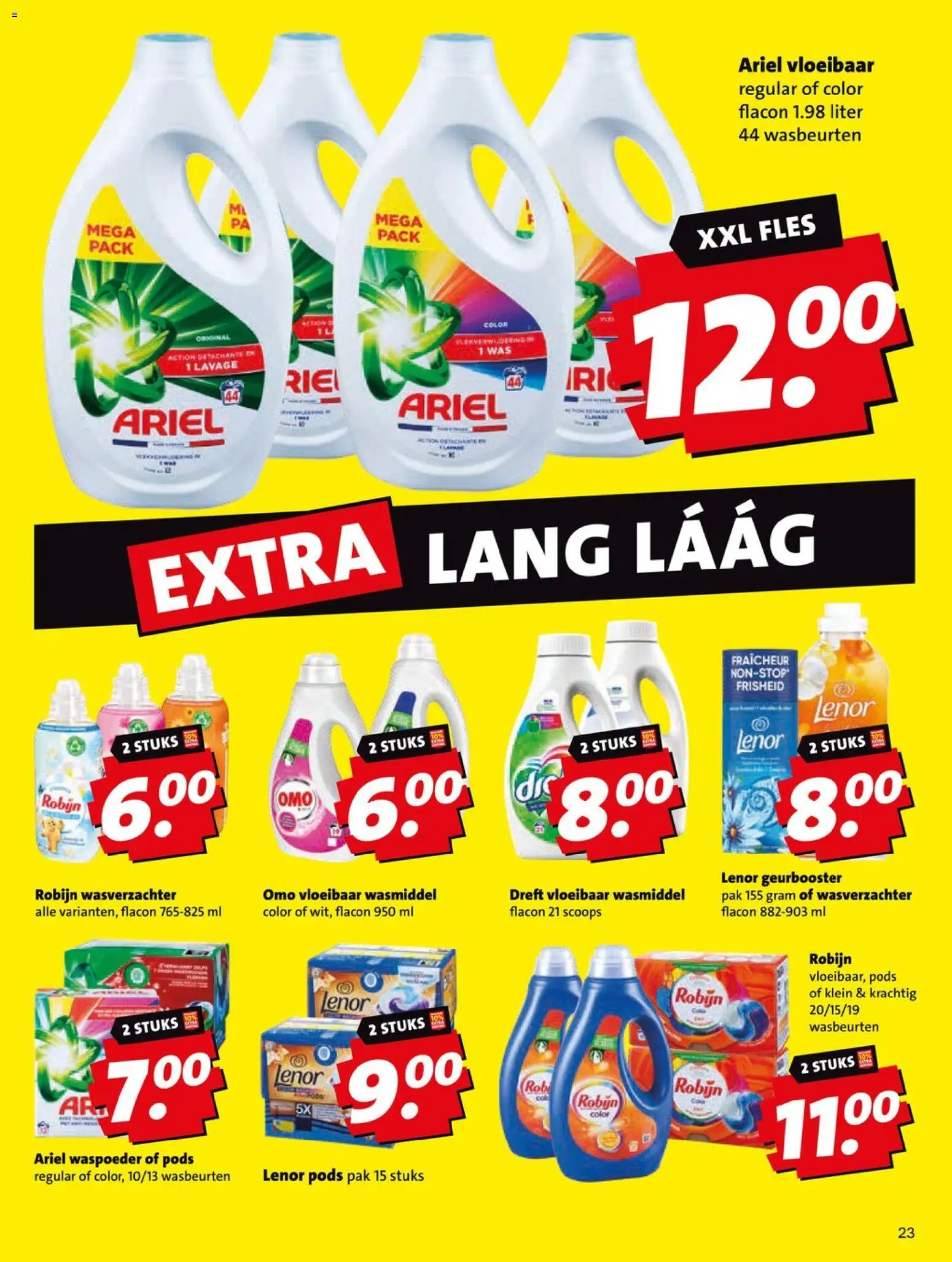 {H1} | Pagina: 23 | Producten: Wasverzachter, Robijn, Fles, Was