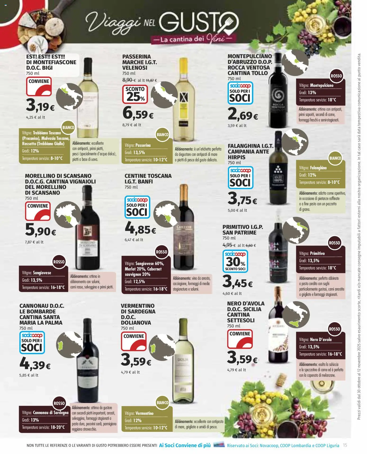 Volantino COOP del 30.10.2025 | Pagina: 15 | Prodotti: Rossetto, Pesce, Vino, Data