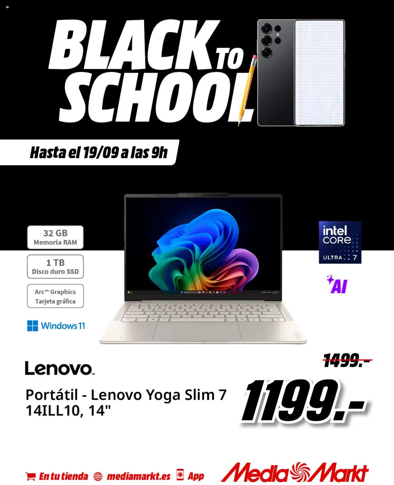Media Markt folleto │ válido desde el 08.09.2025 | Página: 6 | Productos: Portátil Lenovo, Disco