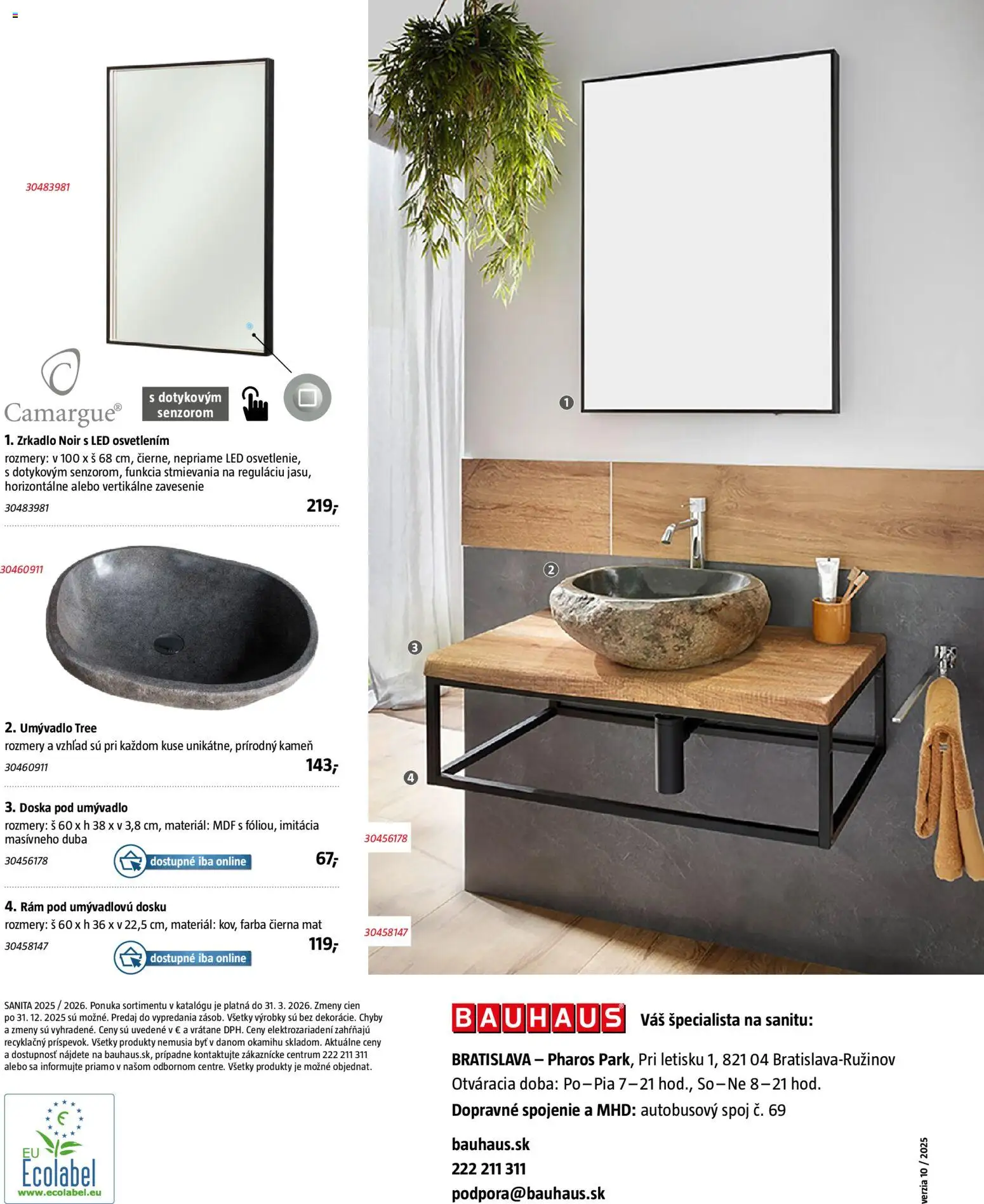 Nové Bauhaus akcie – leták je platný od 15.12.2025 | Strana: 148 | Produkty: Zrkadlo, Doska pod umývadlo, Rám, Led