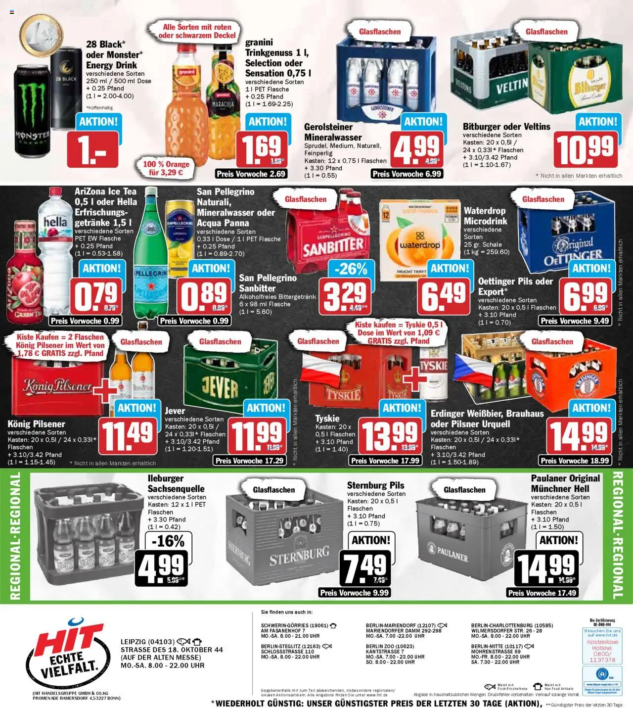 HIT - Sachsen – gültig ab 22.09.2025 | Seite: 19 | Produkte: Bitburger, Tyskie, Veltins, Gerolsteiner