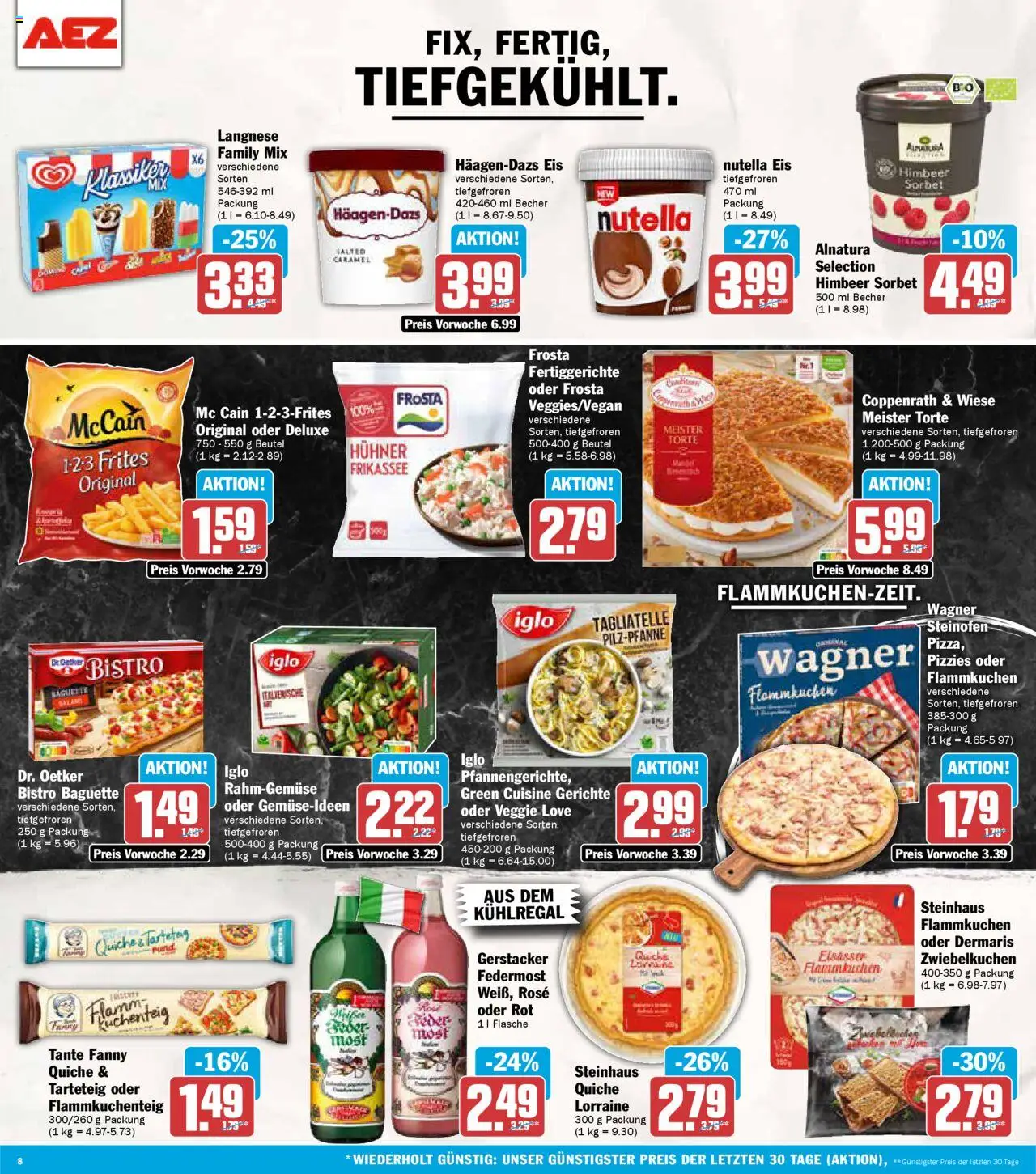 AEZ Prospekt 	 - gültig ab dem 11.08.2025 | Seite: 8 | Produkte: Langnese, Iglo, Frosta, Nutella