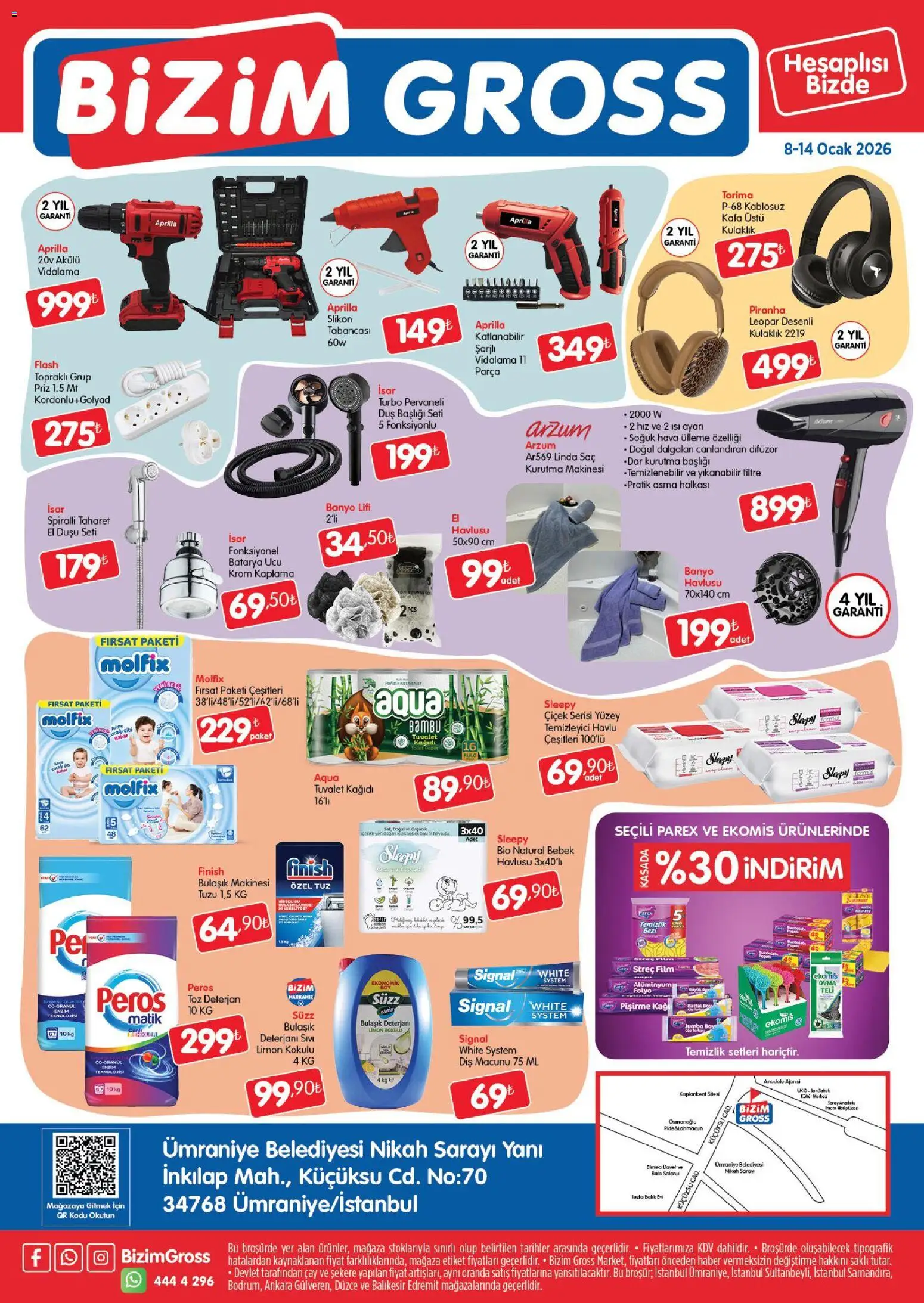 Bizim Toptan - Bizim Gross Fırsat Bülteni - 08.01.2026 tarihinden itibaren geçerlidir | Sayfa: 4 | Ürünler: Çay, Yüzey temizleyici, Kurutma makinesi, Bulaşık makinesi